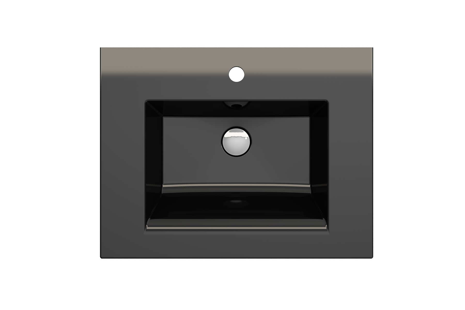 Alternate Image for BOCCHI Ravenna 25" Rectangle Wallmount Fireclay Bathroom Sink, Black, Single Faucet Hole, 1161-005-0126