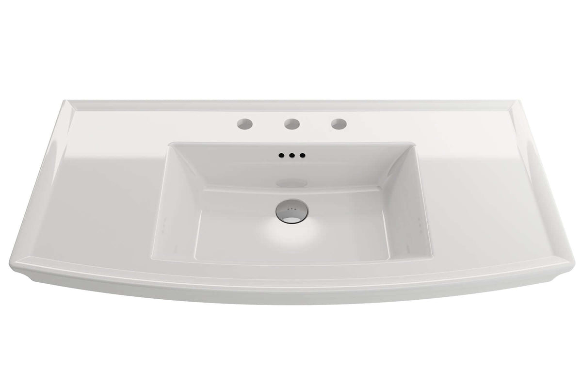Alternate Image for BOCCHI Lavita 40" Rectangle Wallmount Fireclay Bathroom Sink, White, 3 Faucet Hole, 1168-001-0127
