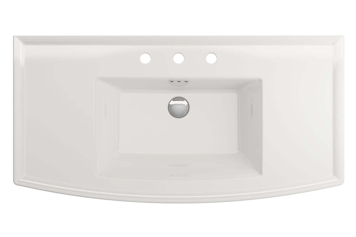 Alternate Image for BOCCHI Lavita 40" Rectangle Wallmount Fireclay Bathroom Sink, White, 3 Faucet Hole, 1168-001-0127