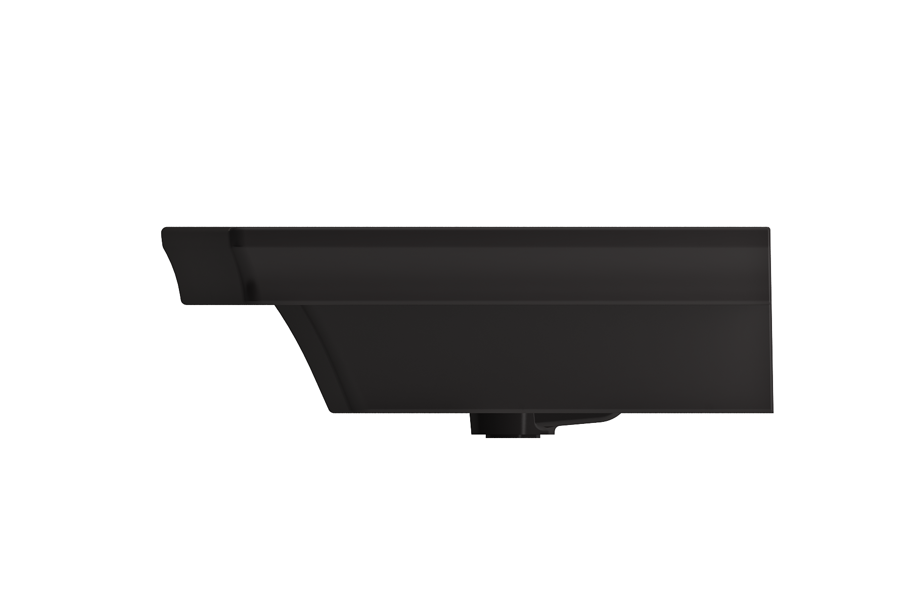 Alternate Image for BOCCHI Lavita 40" Rectangle Wallmount Fireclay Bathroom Sink, Matte Black, 3 Faucet Hole, 1168-004-0127