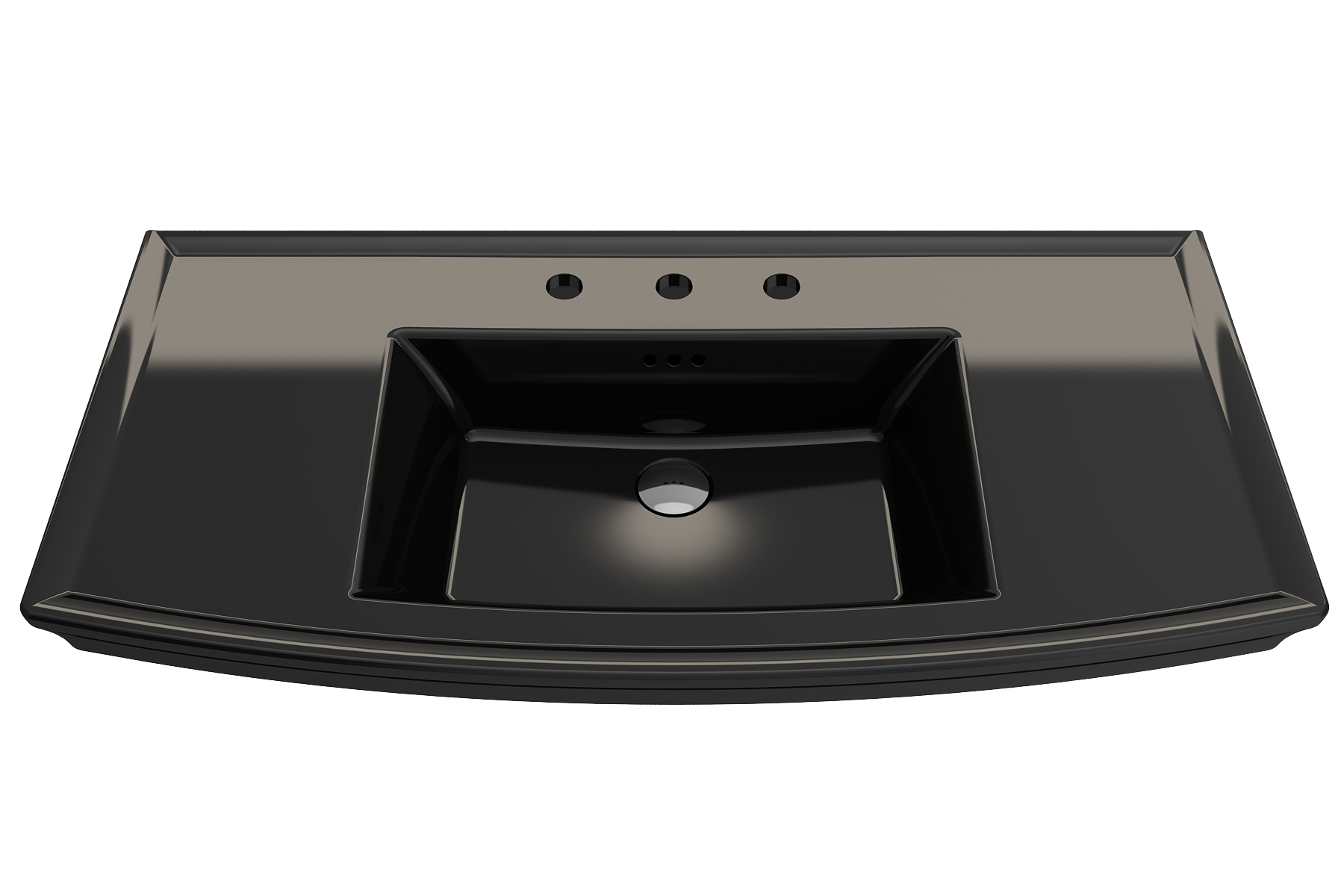 Alternate Image for BOCCHI Lavita 40" Rectangle Wallmount Fireclay Bathroom Sink, Black, 3 Faucet Hole, 1168-005-0127