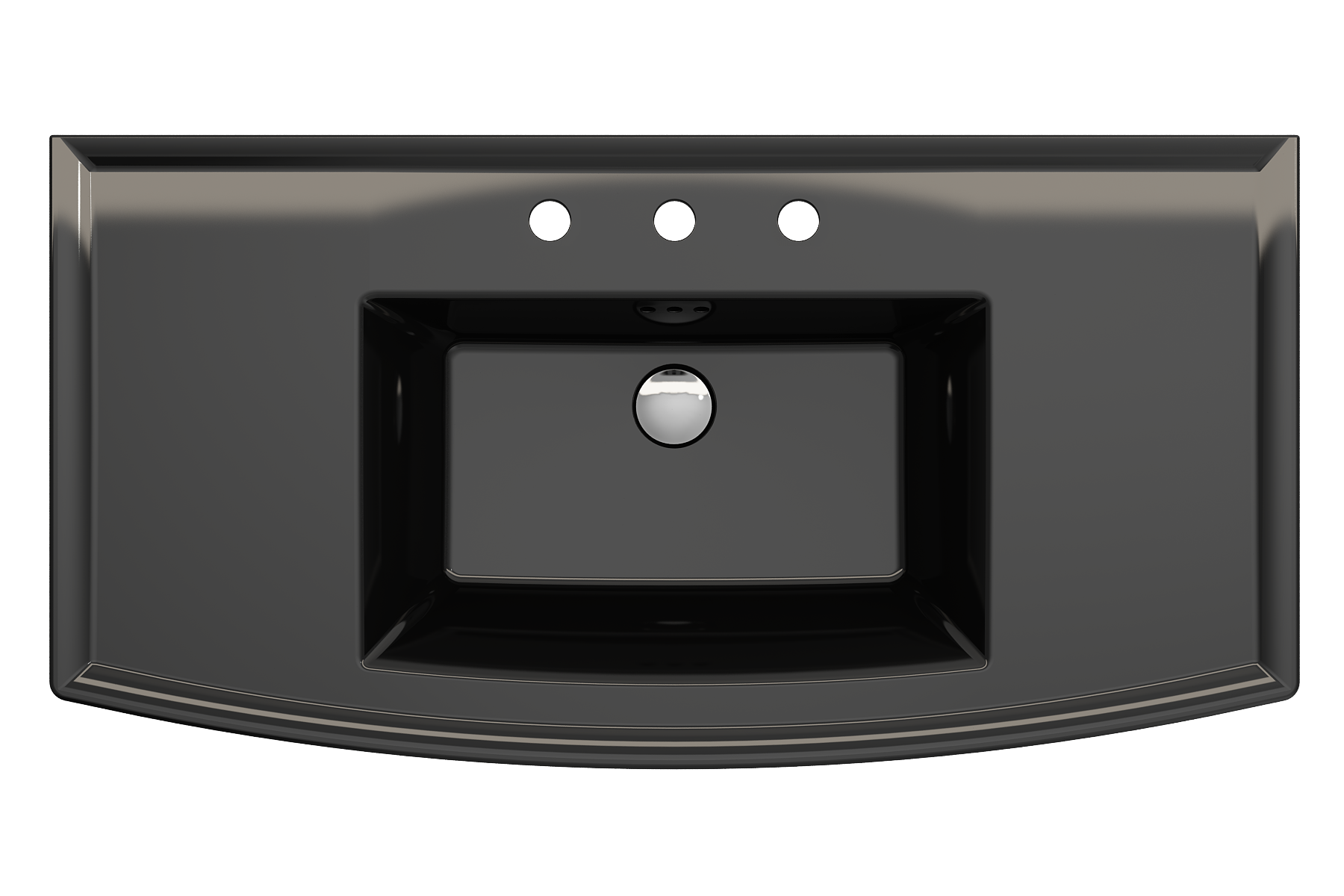 Alternate Image for BOCCHI Lavita 40" Rectangle Wallmount Fireclay Bathroom Sink, Black, 3 Faucet Hole, 1168-005-0127