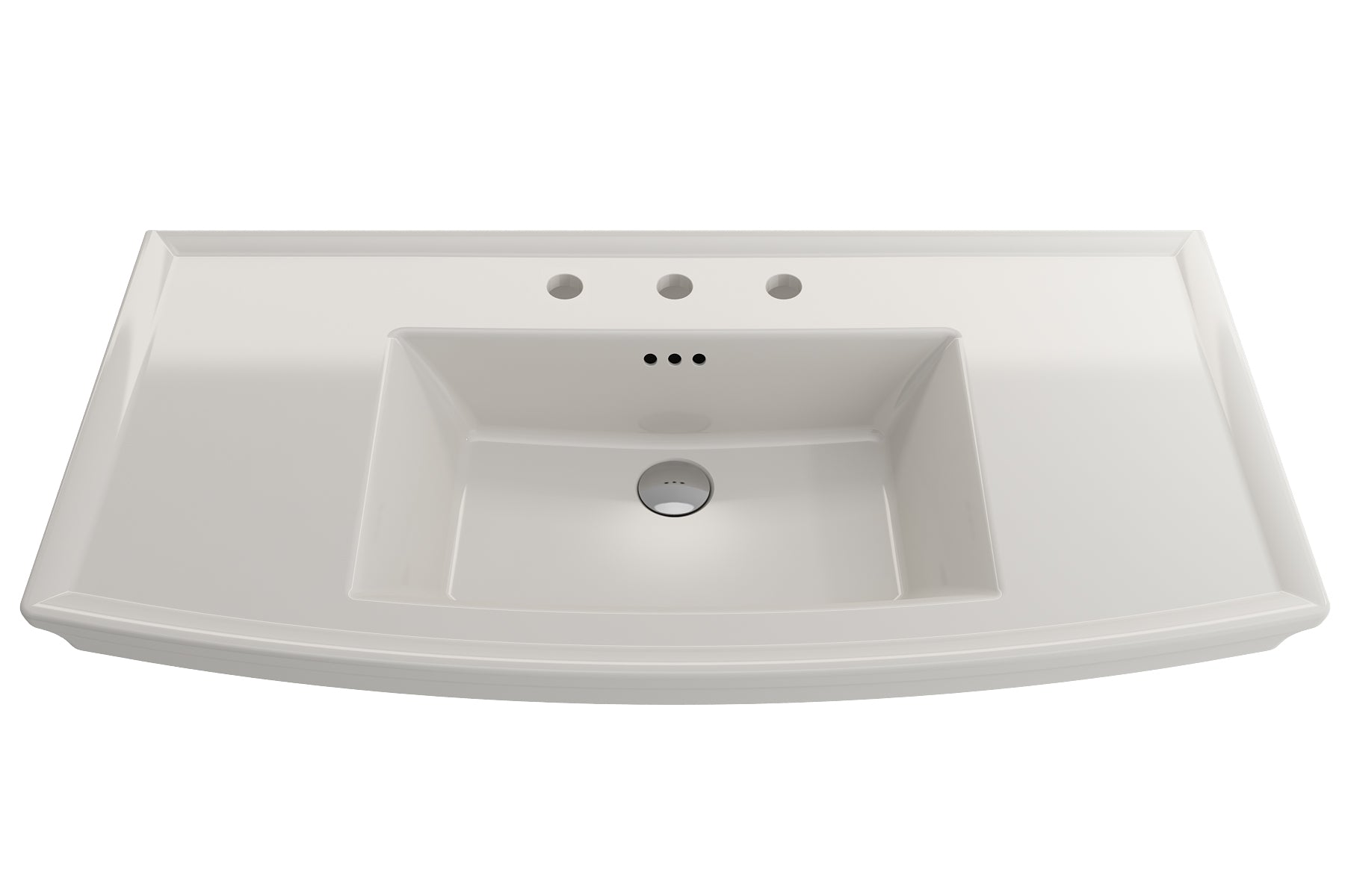 Alternate Image for BOCCHI Lavita 40" Rectangle Wallmount Fireclay Bathroom Sink, Biscuit, 3 Faucet Hole, 1168-014-0127