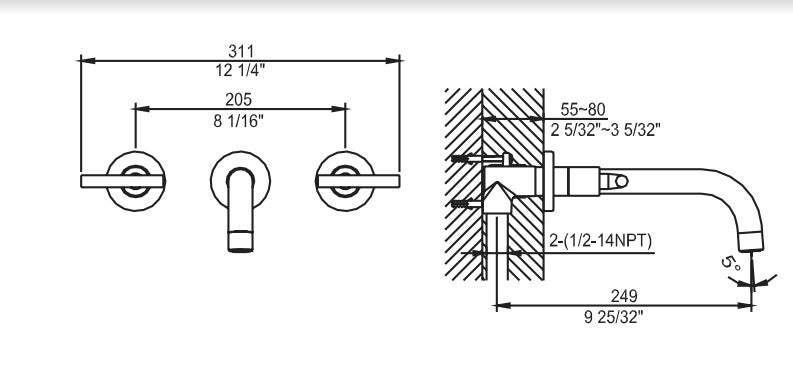 Alternate Image for Dawn 1.2 GPM Bathroom Faucet, Brushed Nickel, AB16 1035BN