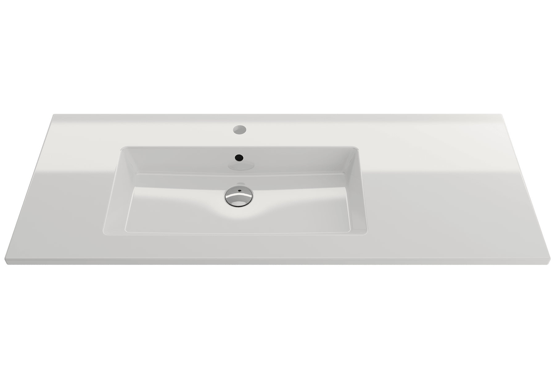 Alternate Image for BOCCHI Ravenna 48" Rectangle Wallmount Fireclay Bathroom Sink, White, Single Faucet Hole, 1305-001-0126