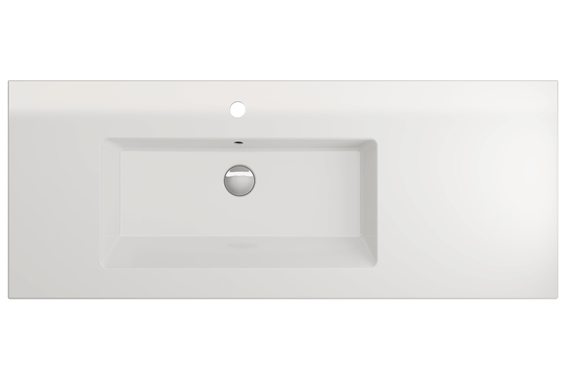 Alternate Image for BOCCHI Ravenna 48" Rectangle Wallmount Fireclay Bathroom Sink, White, Single Faucet Hole, 1305-001-0126