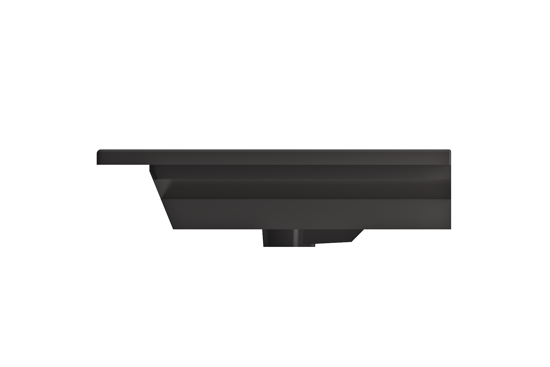 Alternate Image for BOCCHI Ravenna 48" Rectangle Wallmount Fireclay Bathroom Sink, Matte Black , Single Faucet Hole, 1305-004-0126