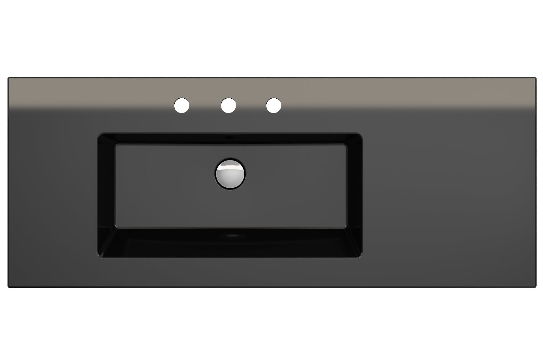 Alternate Image for BOCCHI Ravenna 48" Rectangle Wallmount Fireclay Bathroom Sink, Black, 3 Faucet Hole, 1305-005-0127