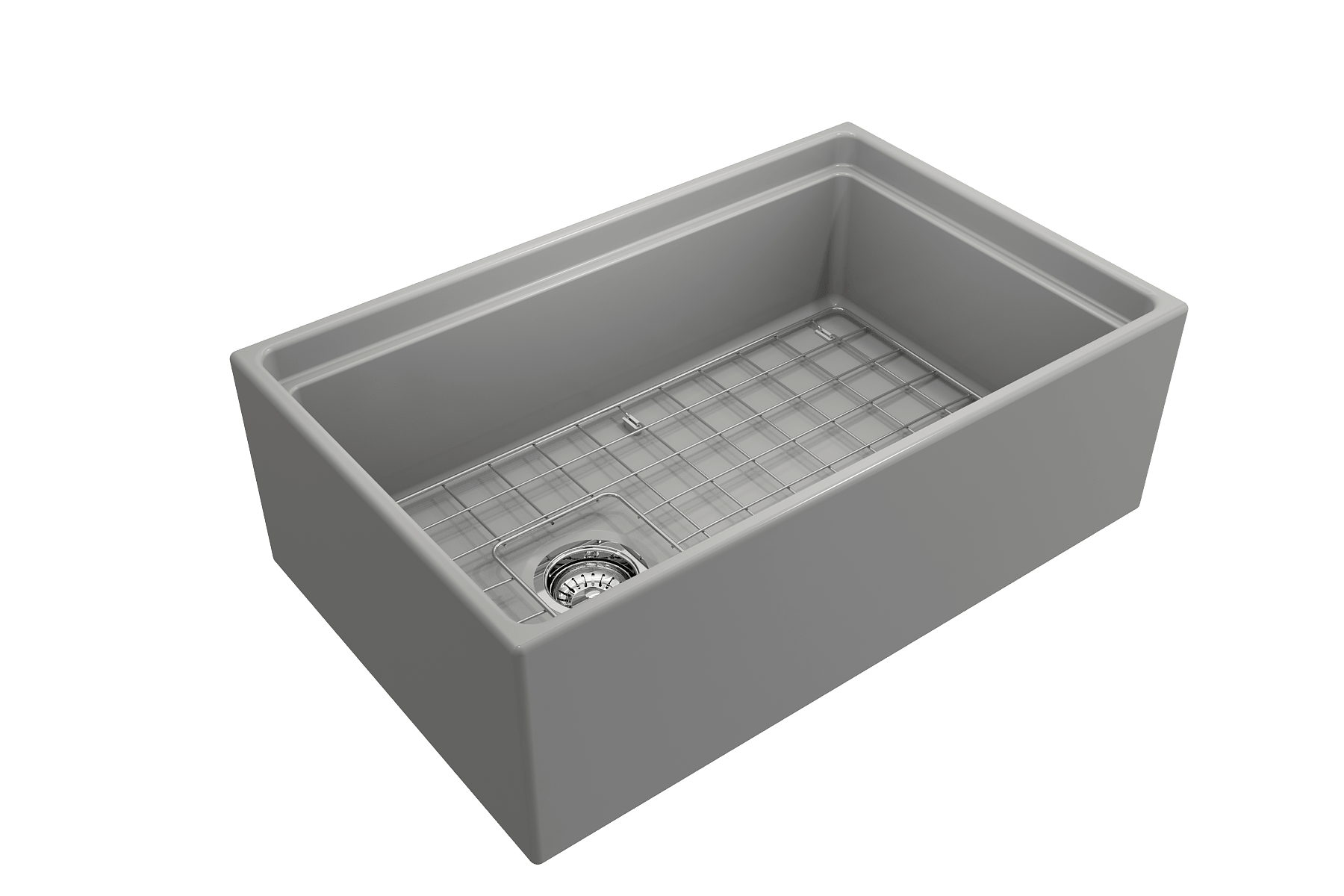 Alternate Image for BOCCHI Contempo 30" Fireclay Workstation Farmhouse Sink with Accessories, Matte Gray, 1344-006-0120