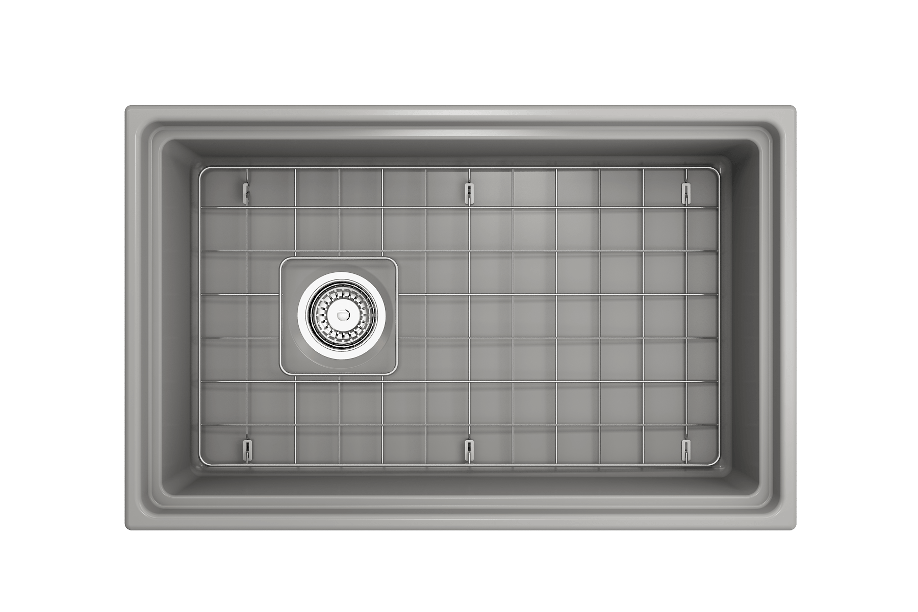 Alternate Image for BOCCHI Contempo 30" Fireclay Workstation Farmhouse Sink with Accessories, Matte Gray, 1344-006-0120