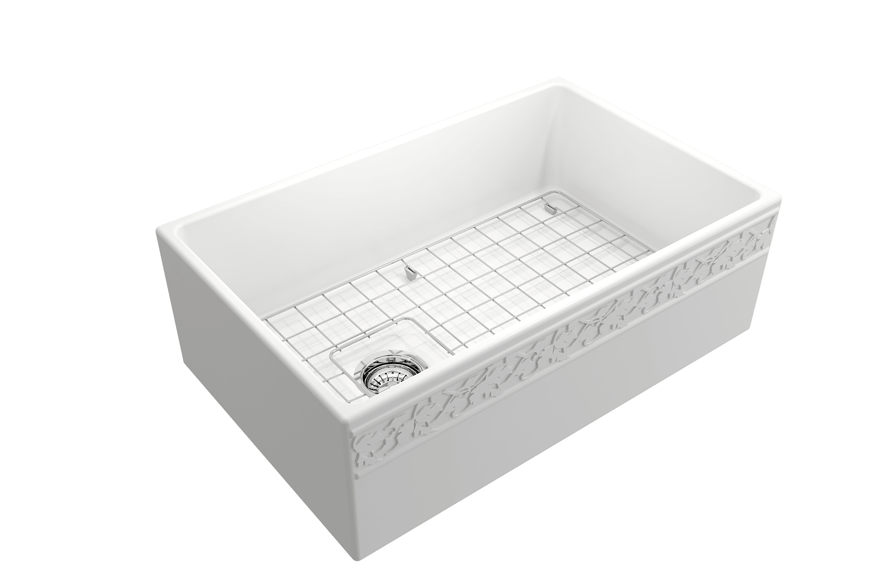 Alternate Image for BOCCHI Vigneto 30" Fireclay Farmhouse Apron Single Bowl Kitchen Sink, Matte White, 1347-002-0120