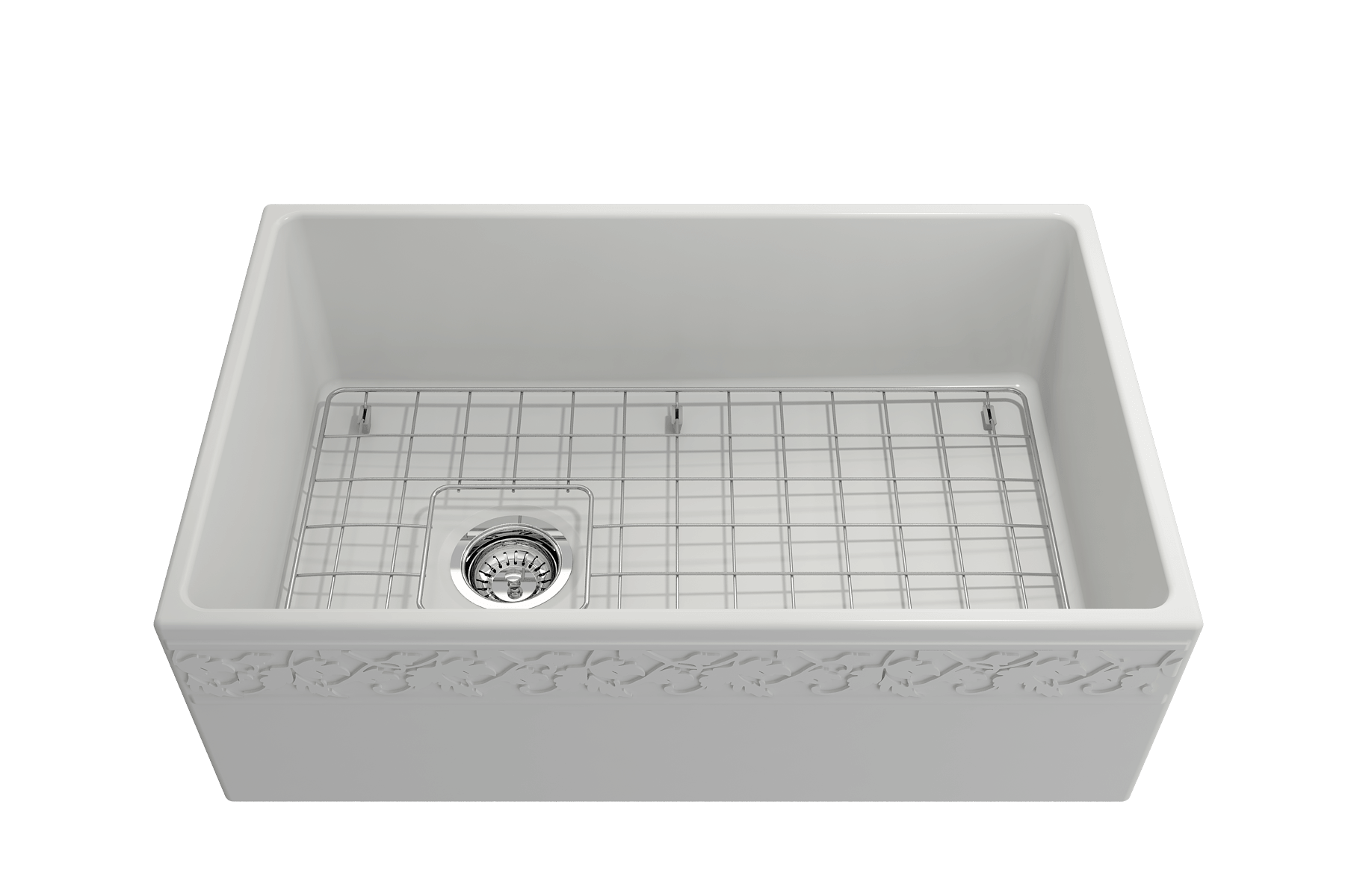 Alternate Image for BOCCHI Vigneto 30" Fireclay Farmhouse Apron Single Bowl Kitchen Sink, Matte White, 1347-002-0120