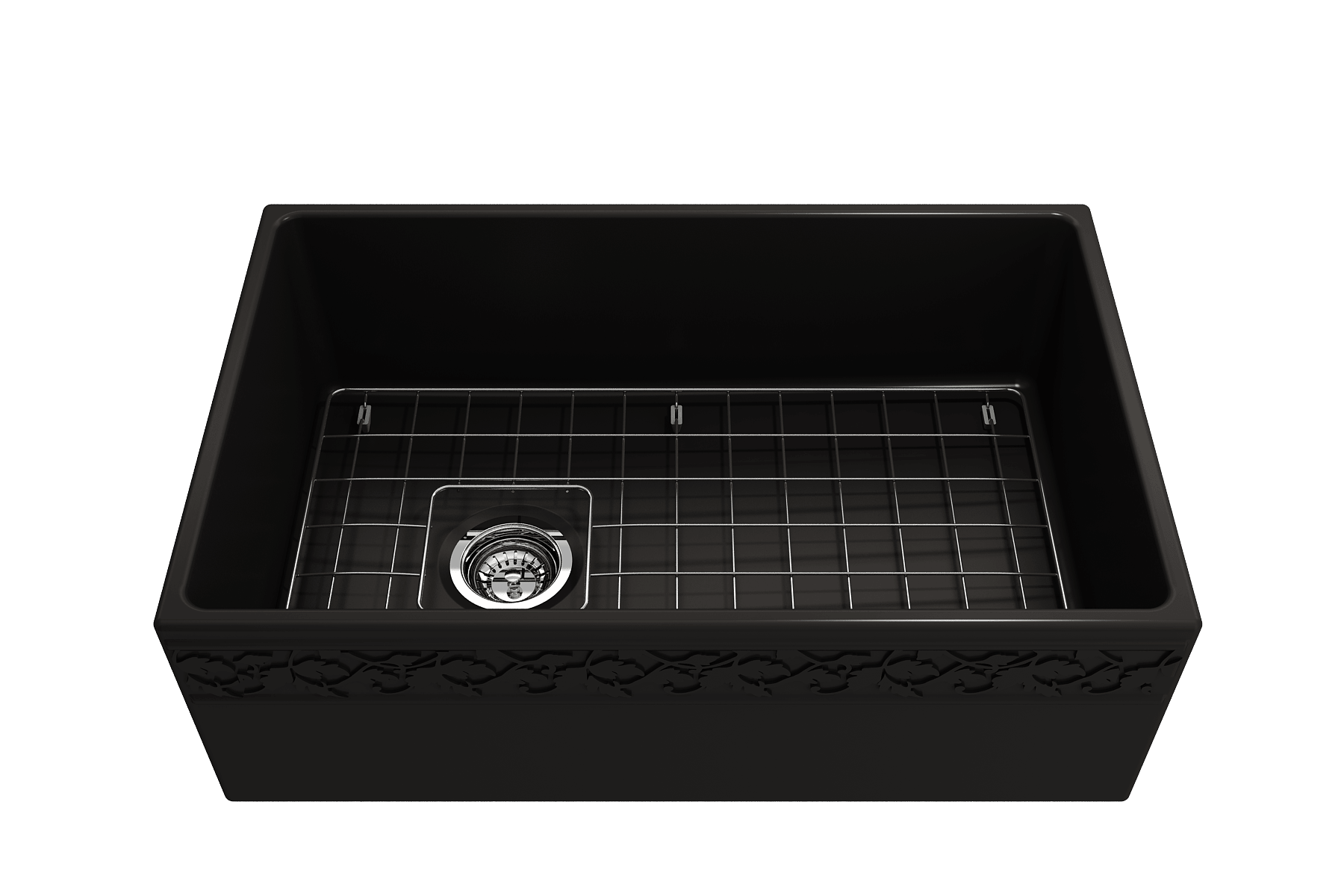 Alternate Image for BOCCHI Vigneto 30" Fireclay Farmhouse Apron Single Bowl Kitchen Sink, Matte Black, 1347-004-0120