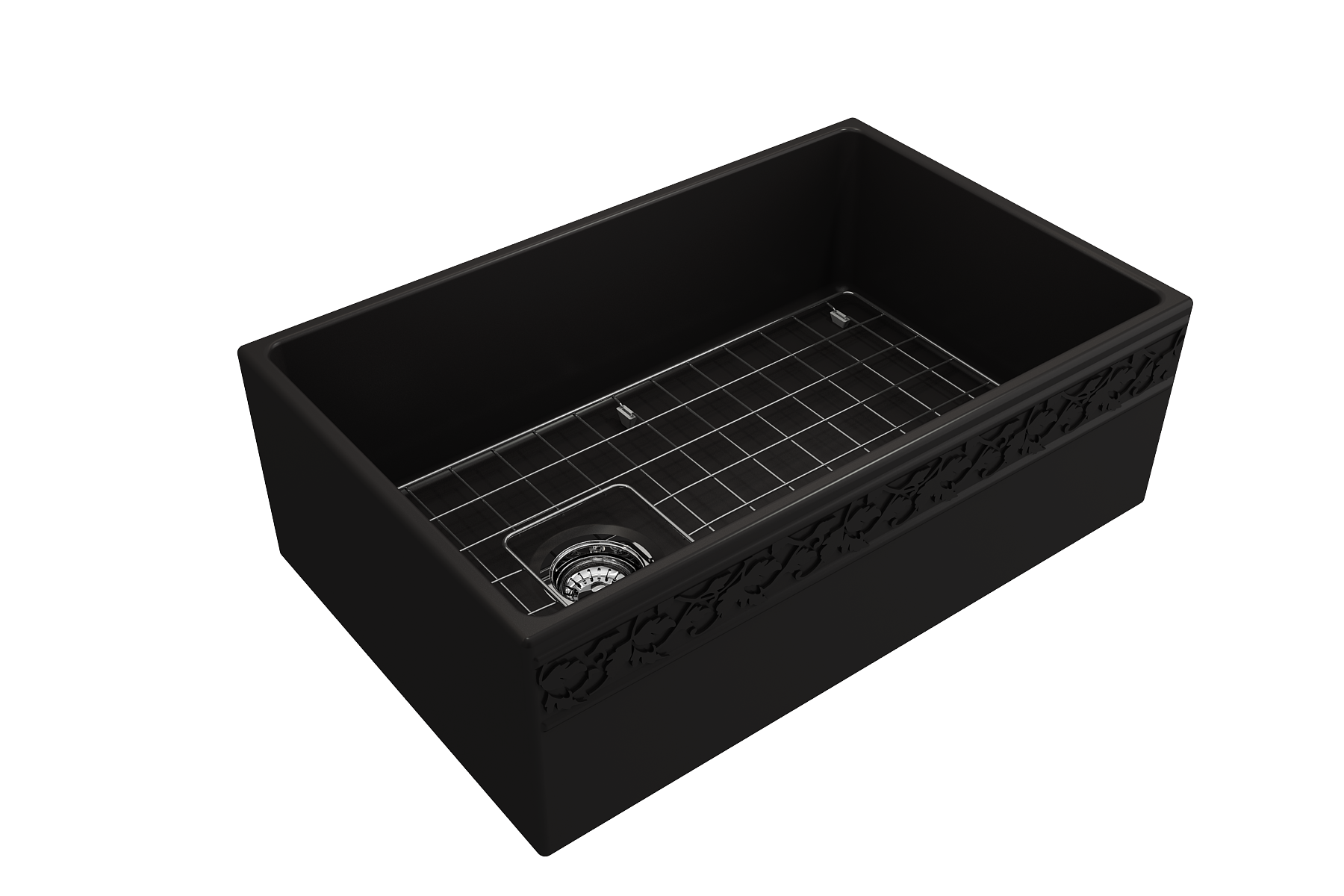 Alternate Image for BOCCHI Vigneto 30" Fireclay Farmhouse Apron Single Bowl Kitchen Sink, Matte Black, 1347-004-0120
