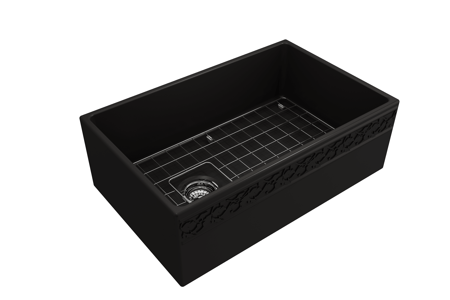 Alternate Image for BOCCHI Vigneto 30" Fireclay Farmhouse Apron Single Bowl Kitchen Sink, Matte Black, 1347-004-0120