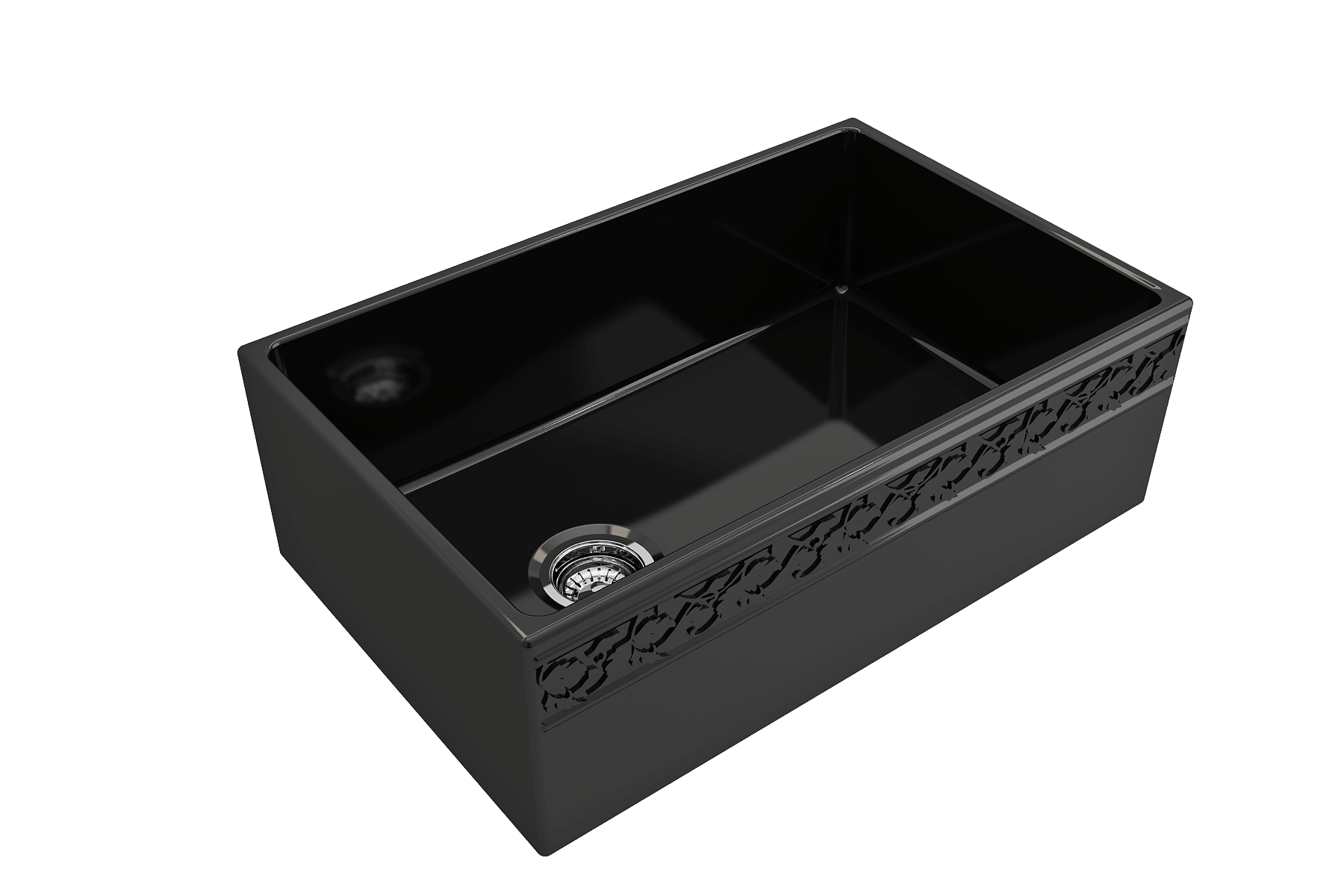 Alternate Image for BOCCHI Vigneto 30" Fireclay Farmhouse Apron Single Bowl Kitchen Sink, Black, 1347-005-0120