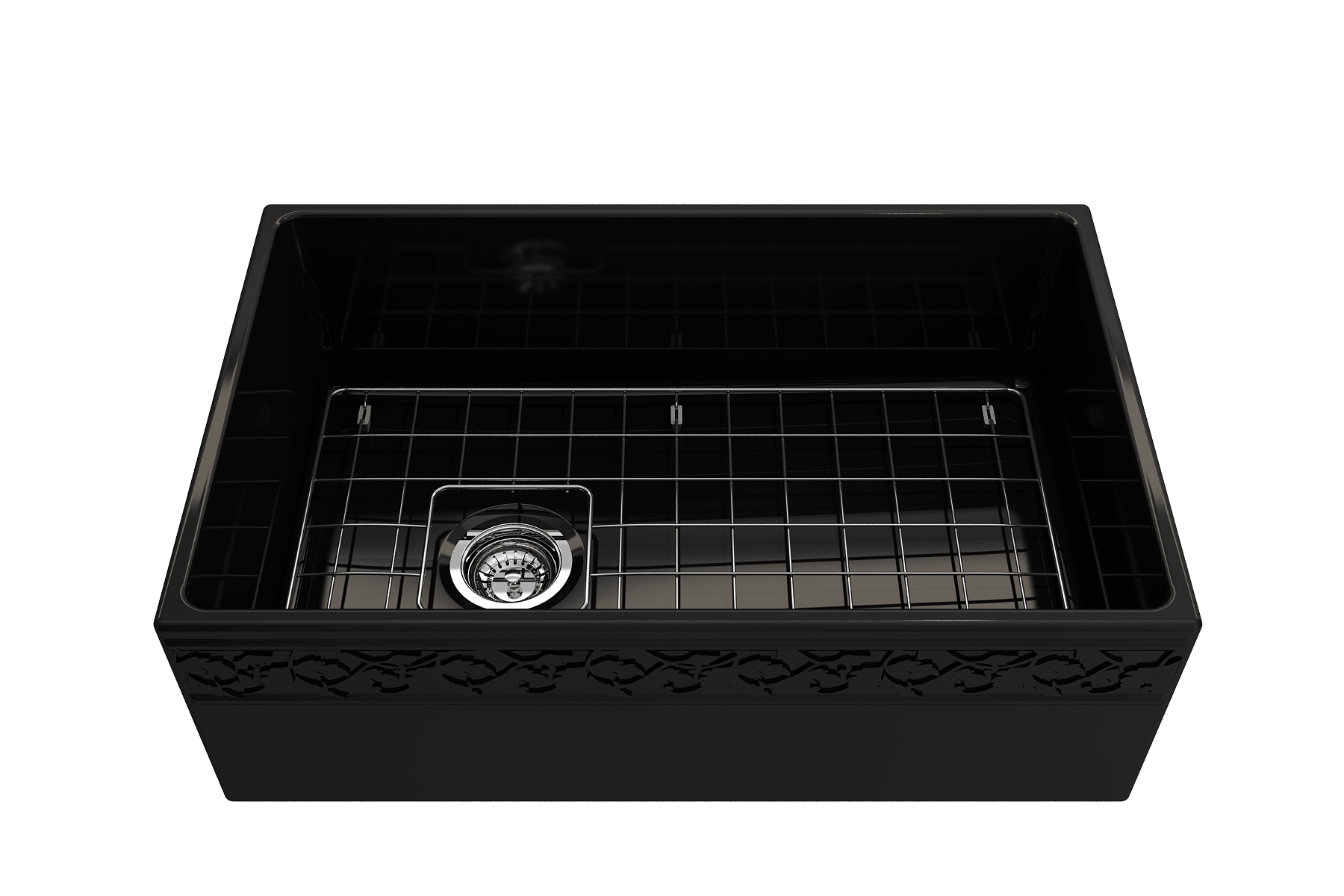 Alternate Image for BOCCHI Vigneto 30" Fireclay Farmhouse Apron Single Bowl Kitchen Sink, Black, 1347-005-0120