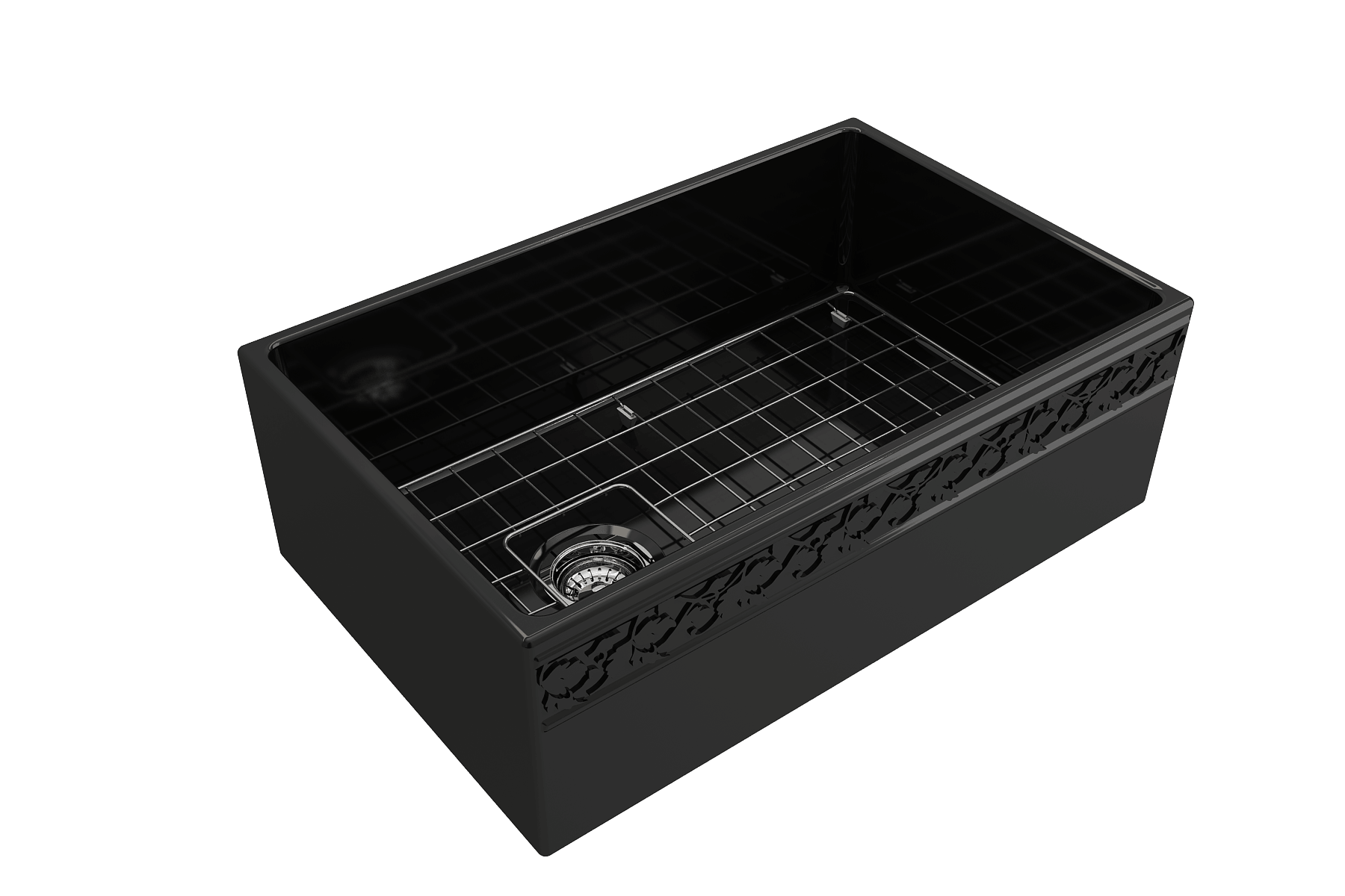 Alternate Image for BOCCHI Vigneto 30" Fireclay Farmhouse Apron Single Bowl Kitchen Sink, Black, 1347-005-0120