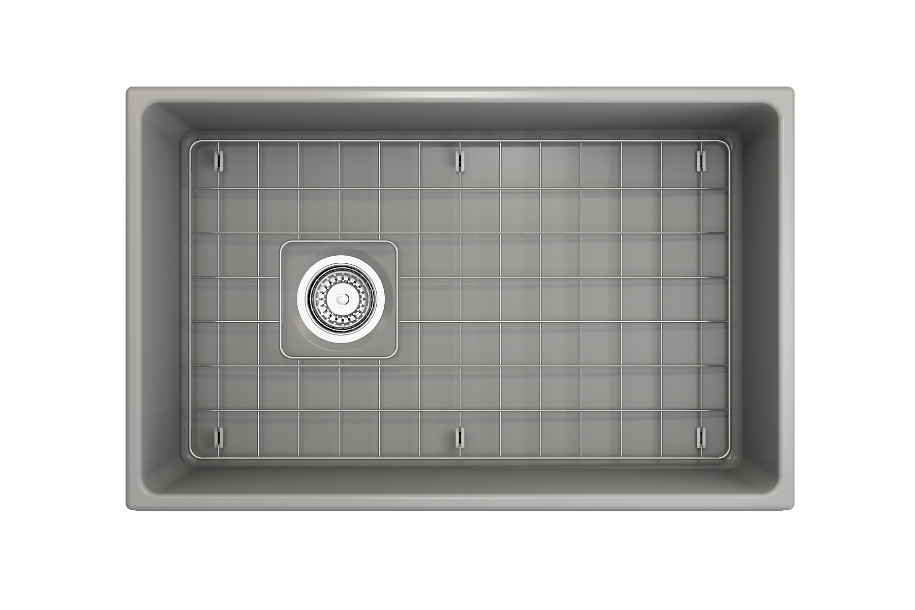 Alternate Image for BOCCHI Vigneto 30" Fireclay Farmhouse Apron Single Bowl Kitchen Sink, Matte Gray, 1347-006-0120