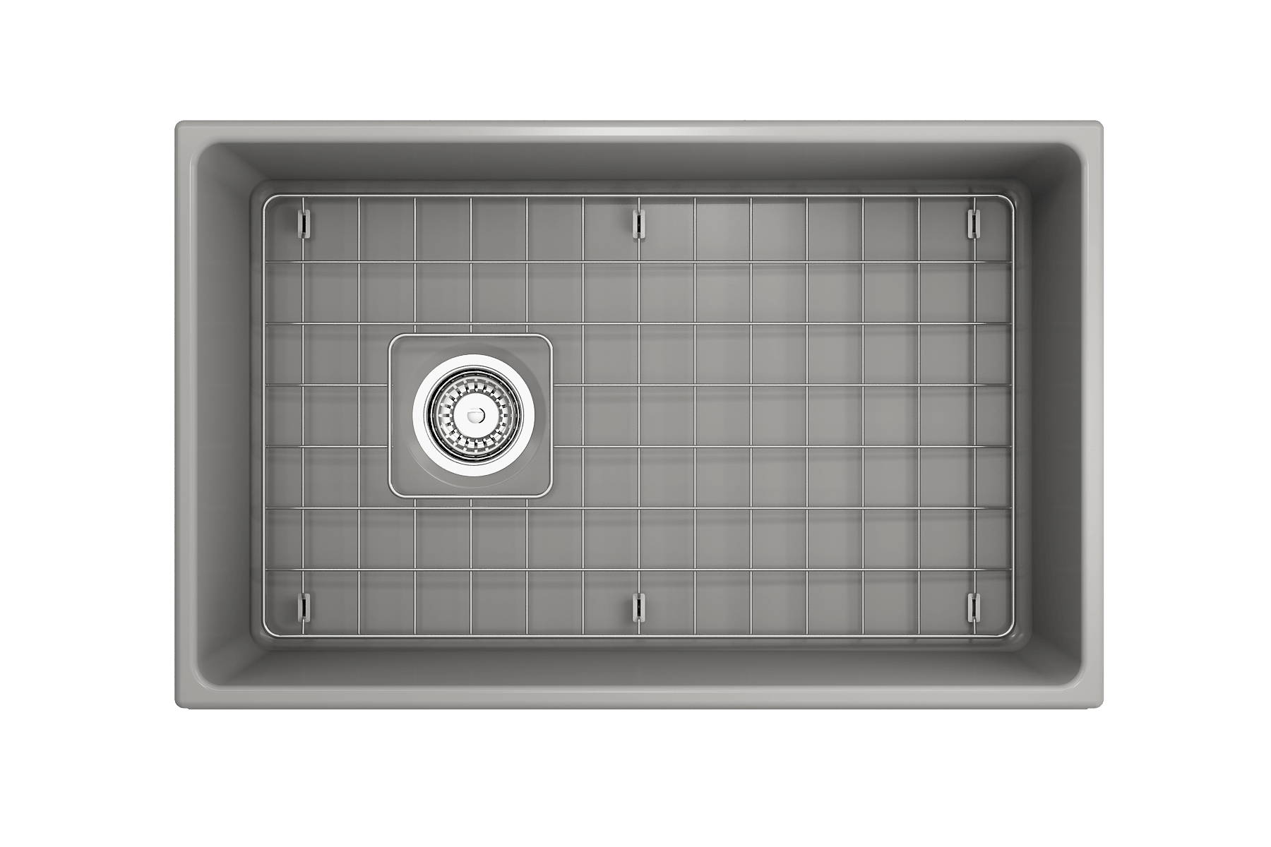 Alternate Image for BOCCHI Vigneto 30" Fireclay Farmhouse Apron Single Bowl Kitchen Sink, Matte Gray, 1347-006-0120