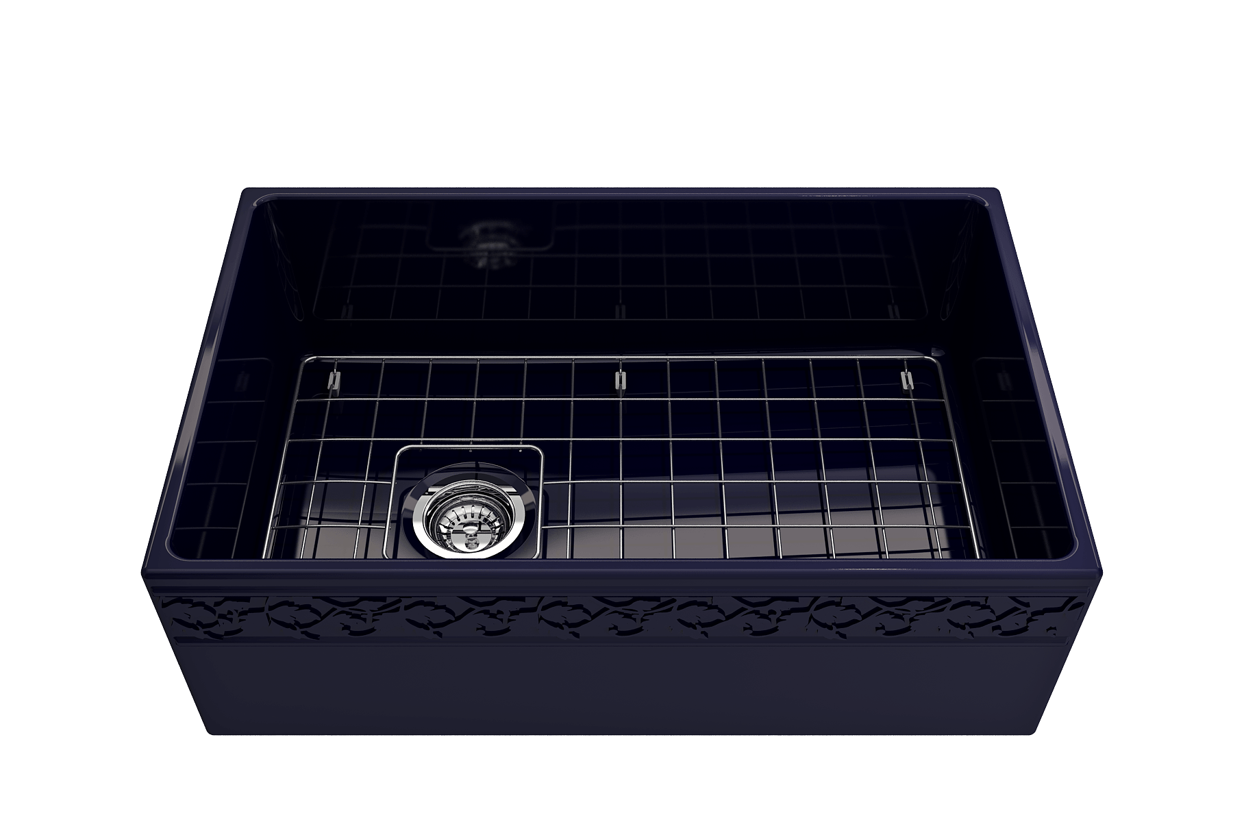 Alternate Image for BOCCHI Vigneto 30" Fireclay Farmhouse Apron Single Bowl Kitchen Sink, Sapphire Blue, 1347-010-0120