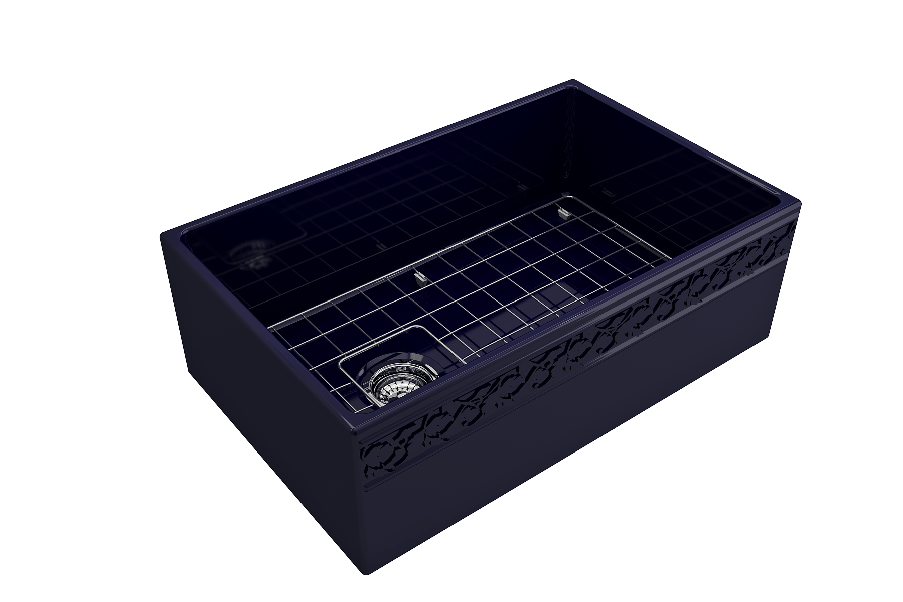 Alternate Image for BOCCHI Vigneto 30" Fireclay Farmhouse Apron Single Bowl Kitchen Sink, Sapphire Blue, 1347-010-0120