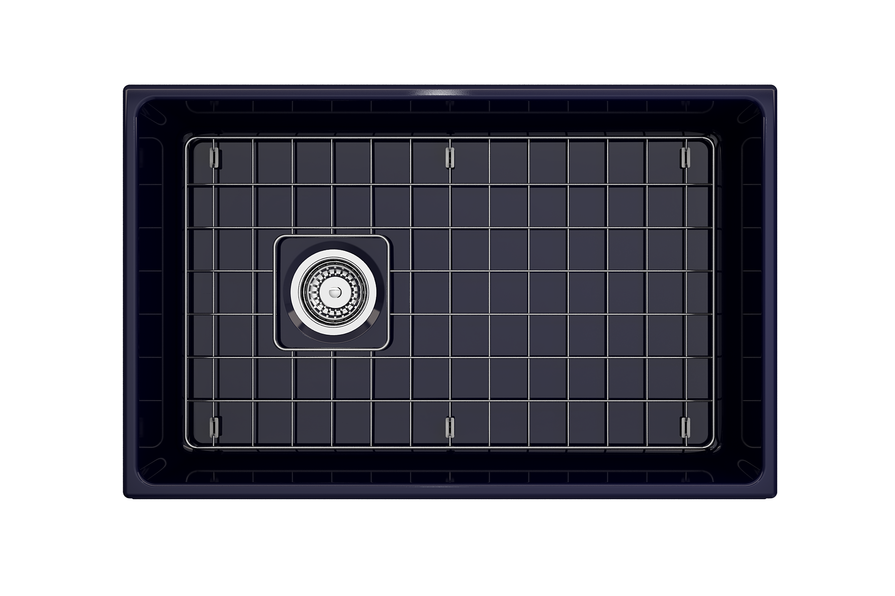 Alternate Image for BOCCHI Vigneto 30" Fireclay Farmhouse Apron Single Bowl Kitchen Sink, Sapphire Blue, 1347-010-0120