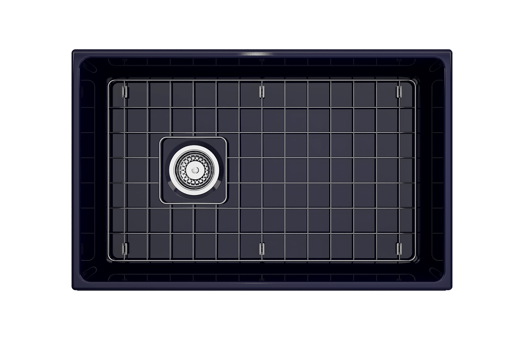 Alternate Image for BOCCHI Vigneto 30" Fireclay Farmhouse Apron Single Bowl Kitchen Sink, Sapphire Blue, 1347-010-0120