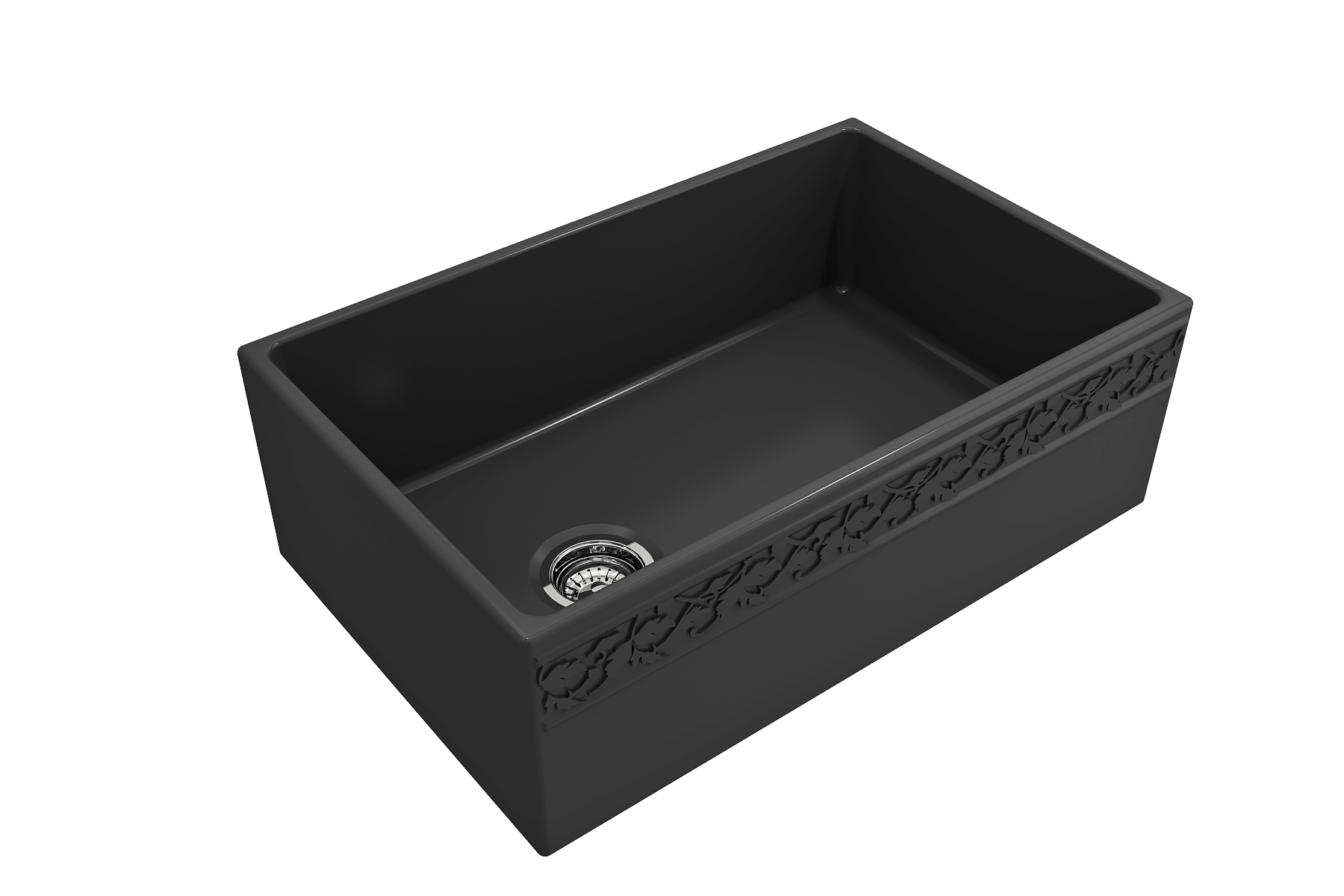 Alternate Image for BOCCHI Vigneto 30" Fireclay Farmhouse Apron Single Bowl Kitchen Sink, Matte Dark Gray, 1347-020-0120
