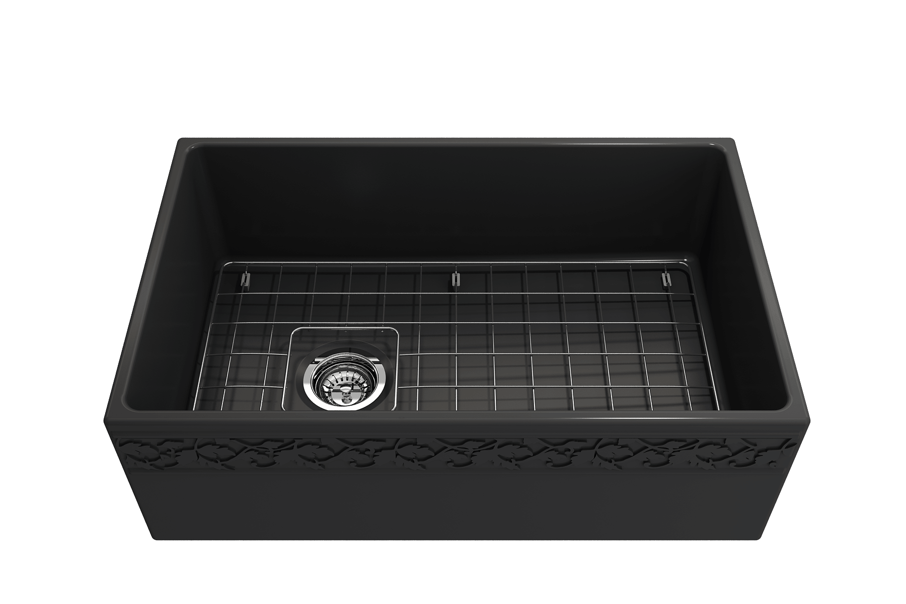 Alternate Image for BOCCHI Vigneto 30" Fireclay Farmhouse Apron Single Bowl Kitchen Sink, Matte Dark Gray, 1347-020-0120