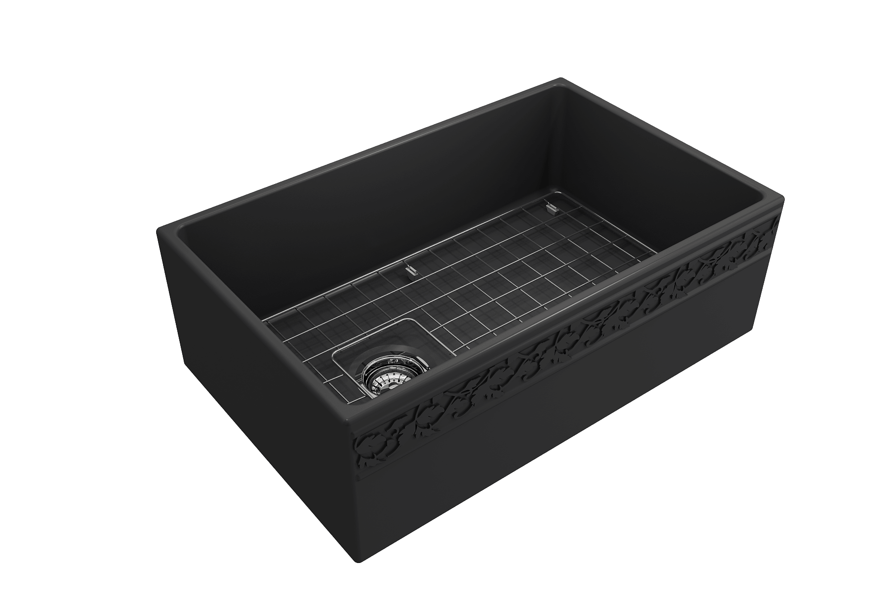 Alternate Image for BOCCHI Vigneto 30" Fireclay Farmhouse Apron Single Bowl Kitchen Sink, Matte Dark Gray, 1347-020-0120