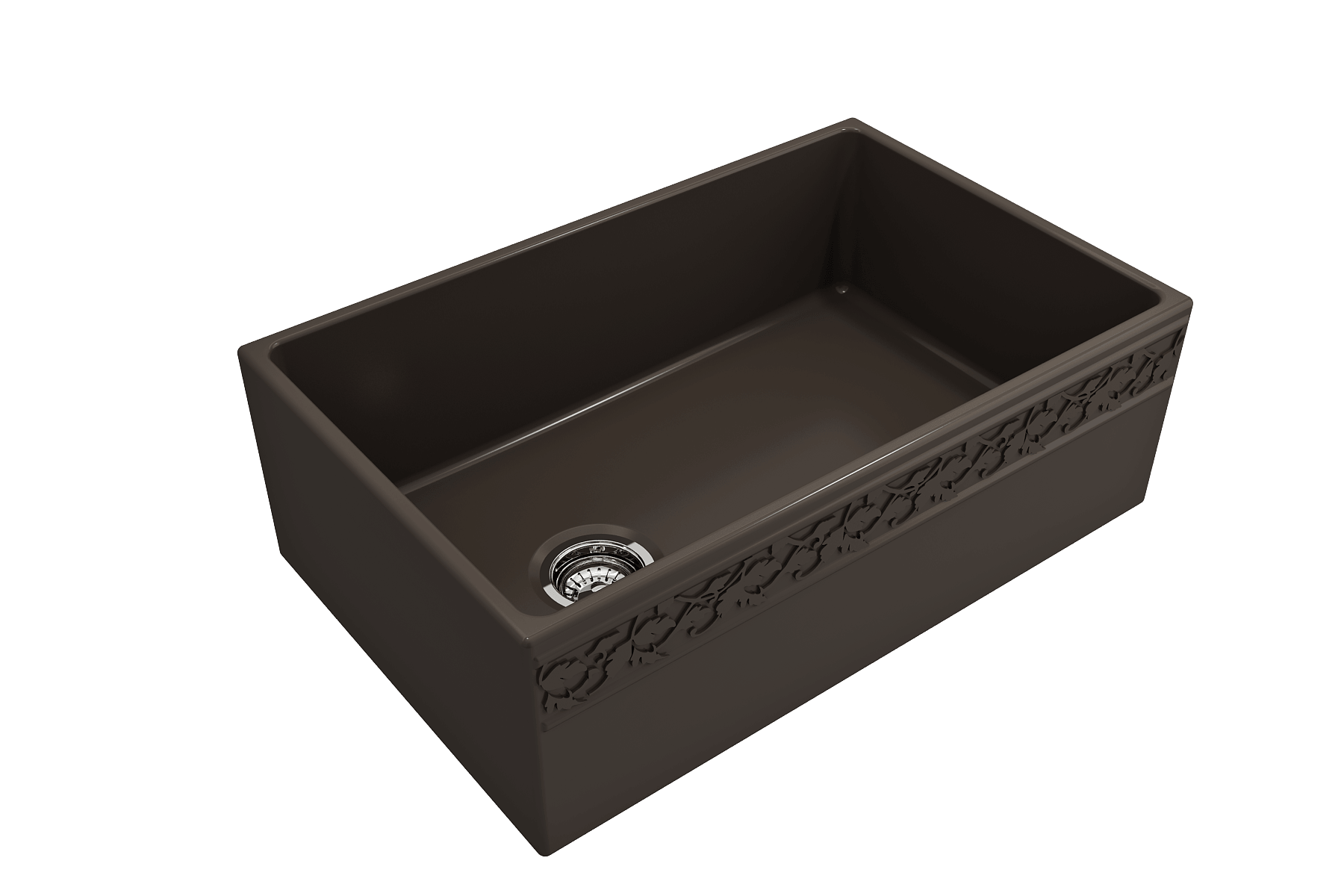 Alternate Image for BOCCHI Vigneto 30" Fireclay Farmhouse Apron Single Bowl Kitchen Sink, Matte Brown, 1347-025-0120