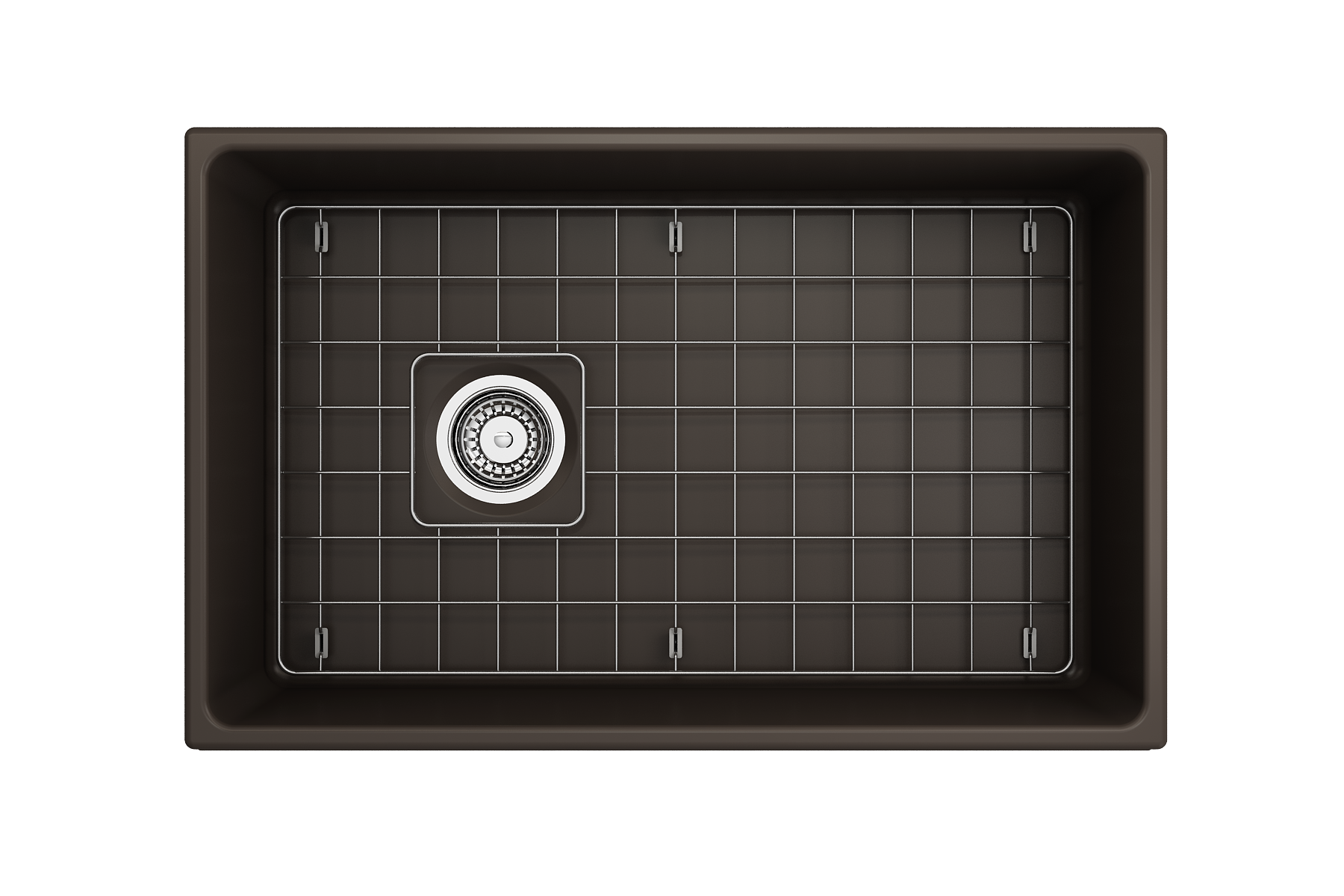 Alternate Image for BOCCHI Vigneto 30" Fireclay Farmhouse Apron Single Bowl Kitchen Sink, Matte Brown, 1347-025-0120