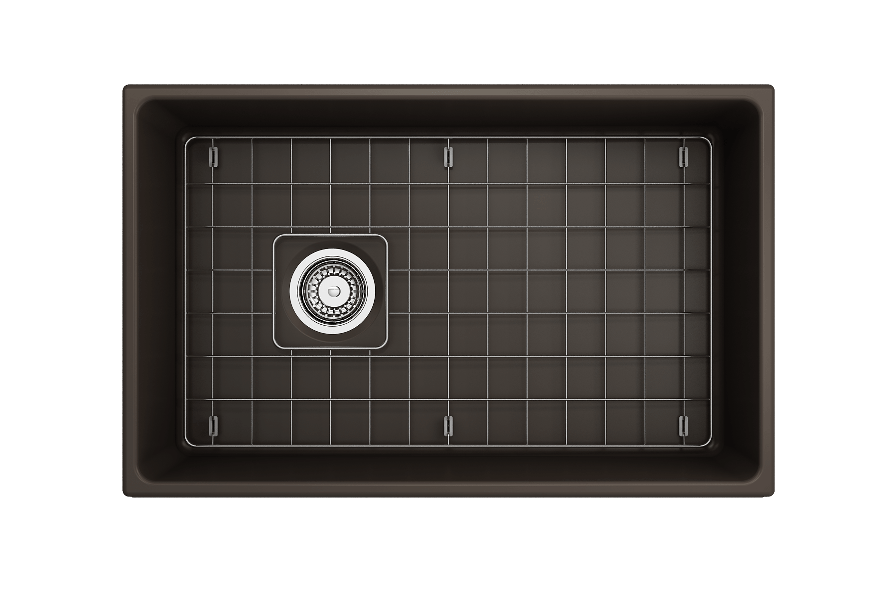 Alternate Image for BOCCHI Vigneto 30" Fireclay Farmhouse Apron Single Bowl Kitchen Sink, Matte Brown, 1347-025-0120