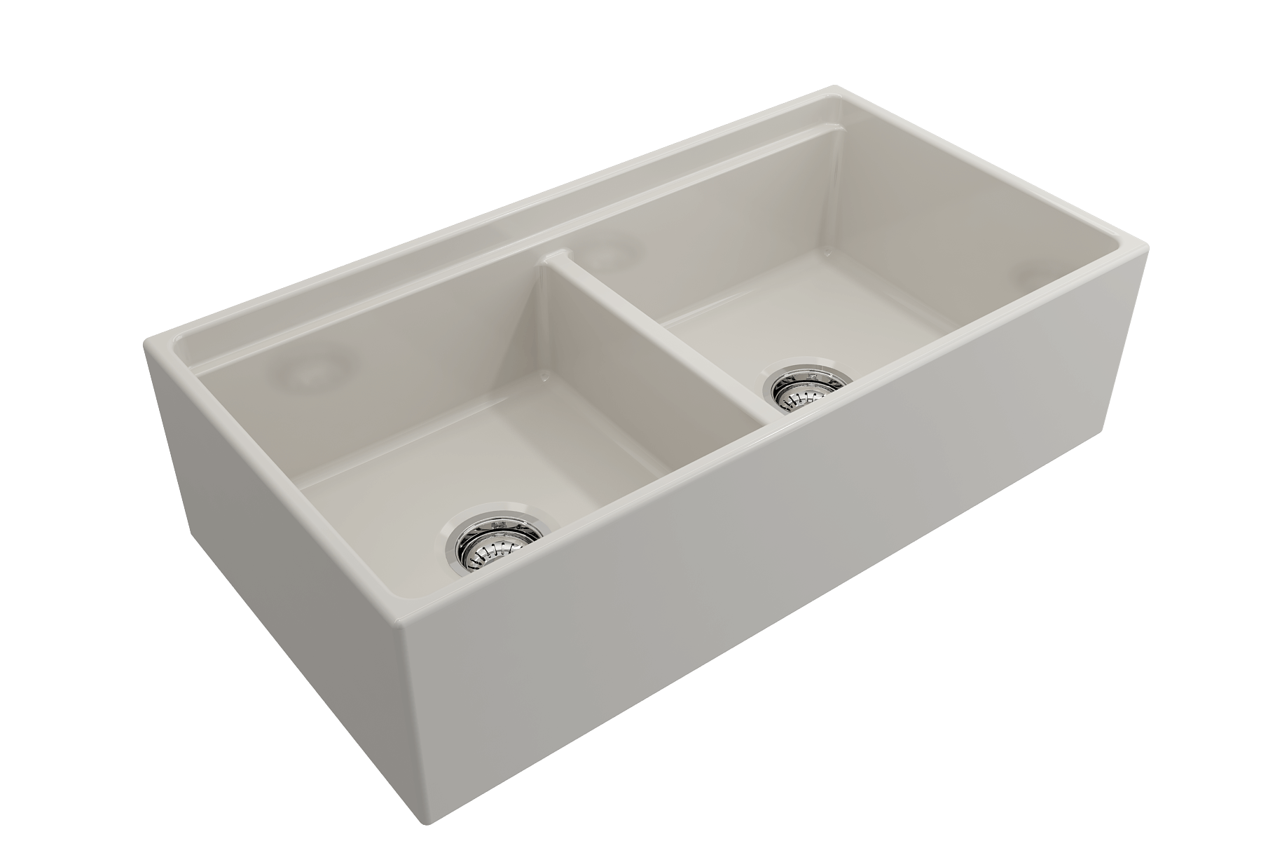 Alternate Image for BOCCHI Contempo 36" Fireclay Workstation Farmhouse Sink with Accessories, 50/50 Double Bowl, Biscuit, 1348-014-0120