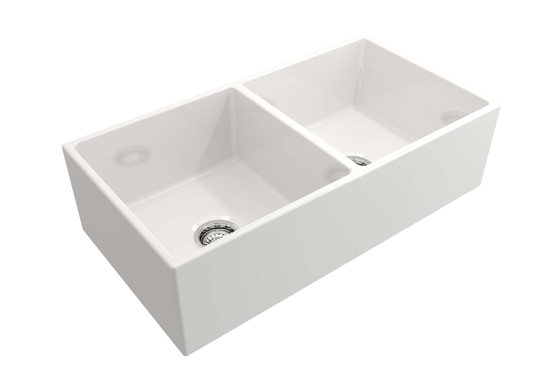 Alternate Image for BOCCHI Contempo 36" Fireclay Farmhouse Apron 50/50 Double Bowl Kitchen Sink, White, 1350-001-0120