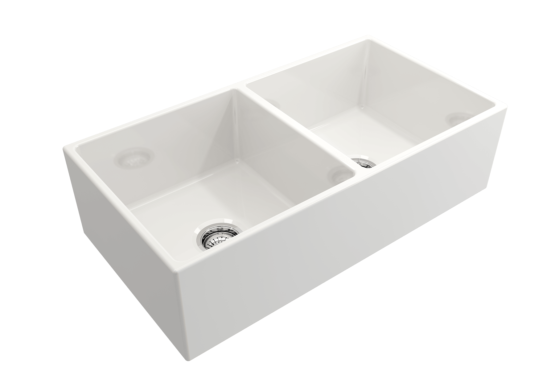 Alternate Image for BOCCHI Contempo 36" Fireclay Farmhouse Apron 50/50 Double Bowl Kitchen Sink, White, 1350-001-0120