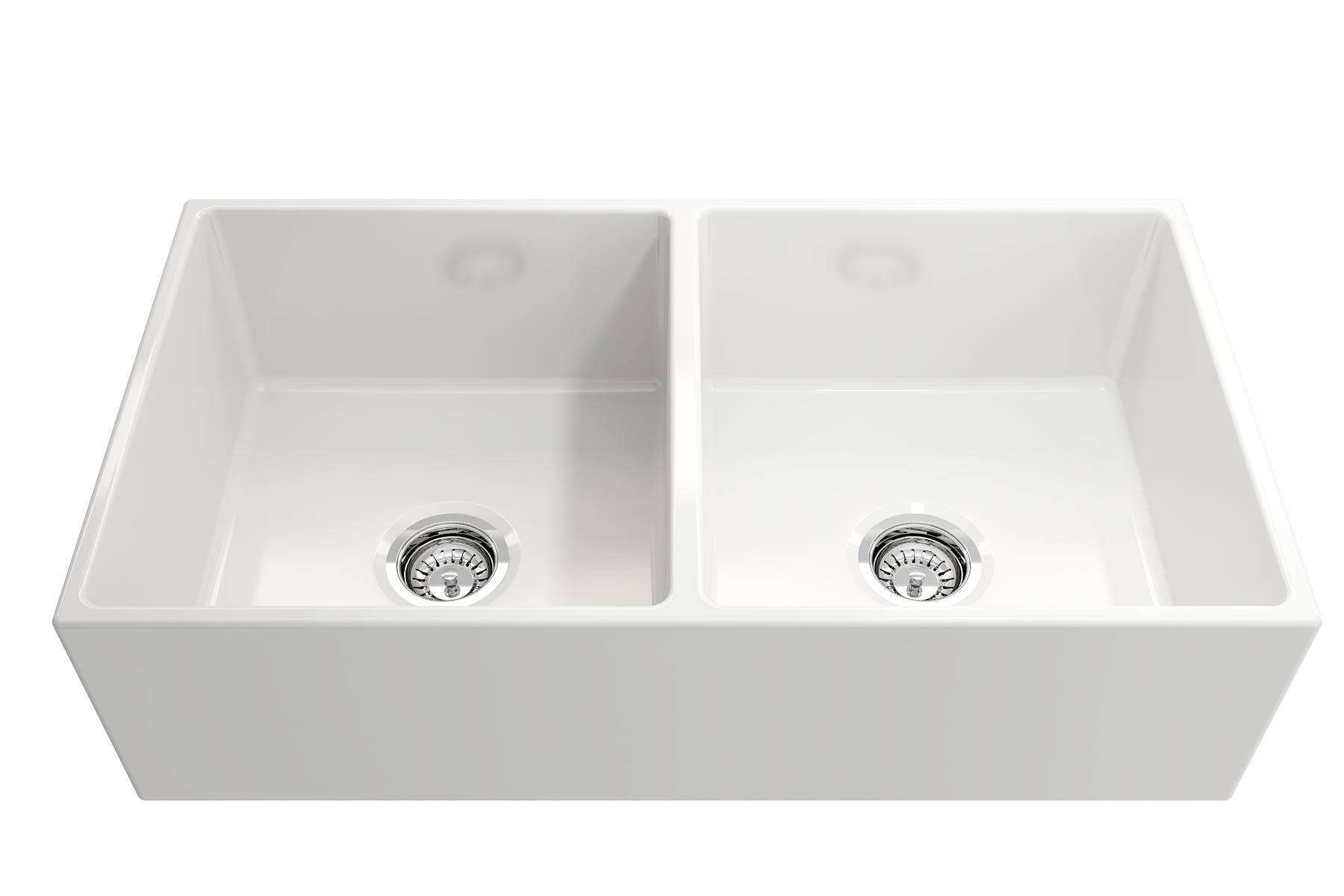 Alternate Image for BOCCHI Contempo 36" Fireclay Farmhouse Apron 50/50 Double Bowl Kitchen Sink, White, 1350-001-0120