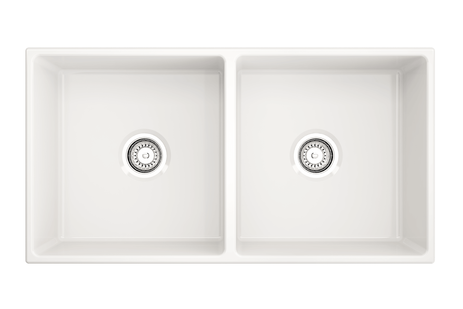 Alternate Image for BOCCHI Contempo 36" Fireclay Farmhouse Apron 50/50 Double Bowl Kitchen Sink, White, 1350-001-0120