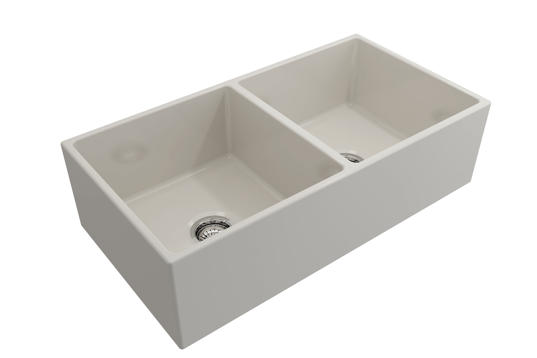 Alternate Image for BOCCHI Contempo 36" Fireclay Farmhouse Apron 50/50 Double Bowl Kitchen Sink, Biscuit, 1350-014-0120