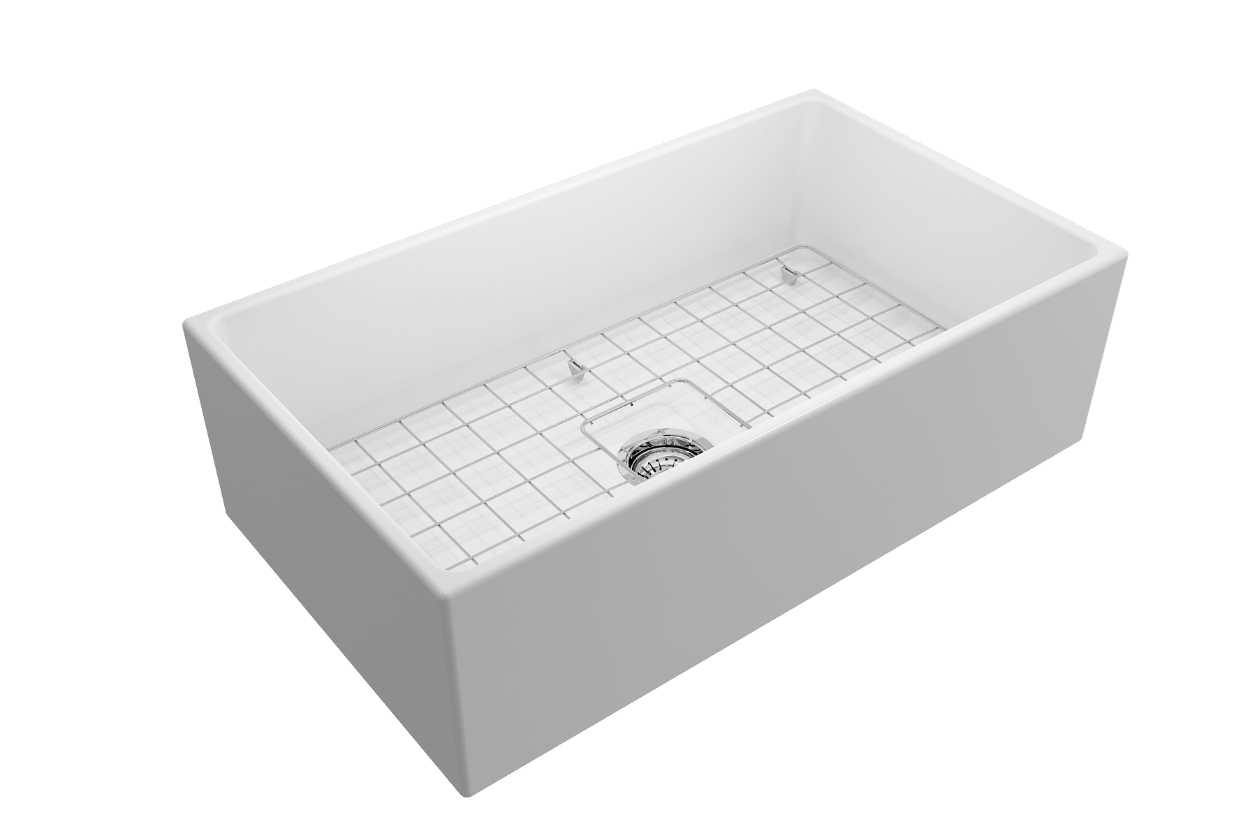 Alternate Image for BOCCHI Contempo 33" Fireclay Farmhouse Apron Single Bowl Kitchen Sink, Matte White, 1352-002-0120
