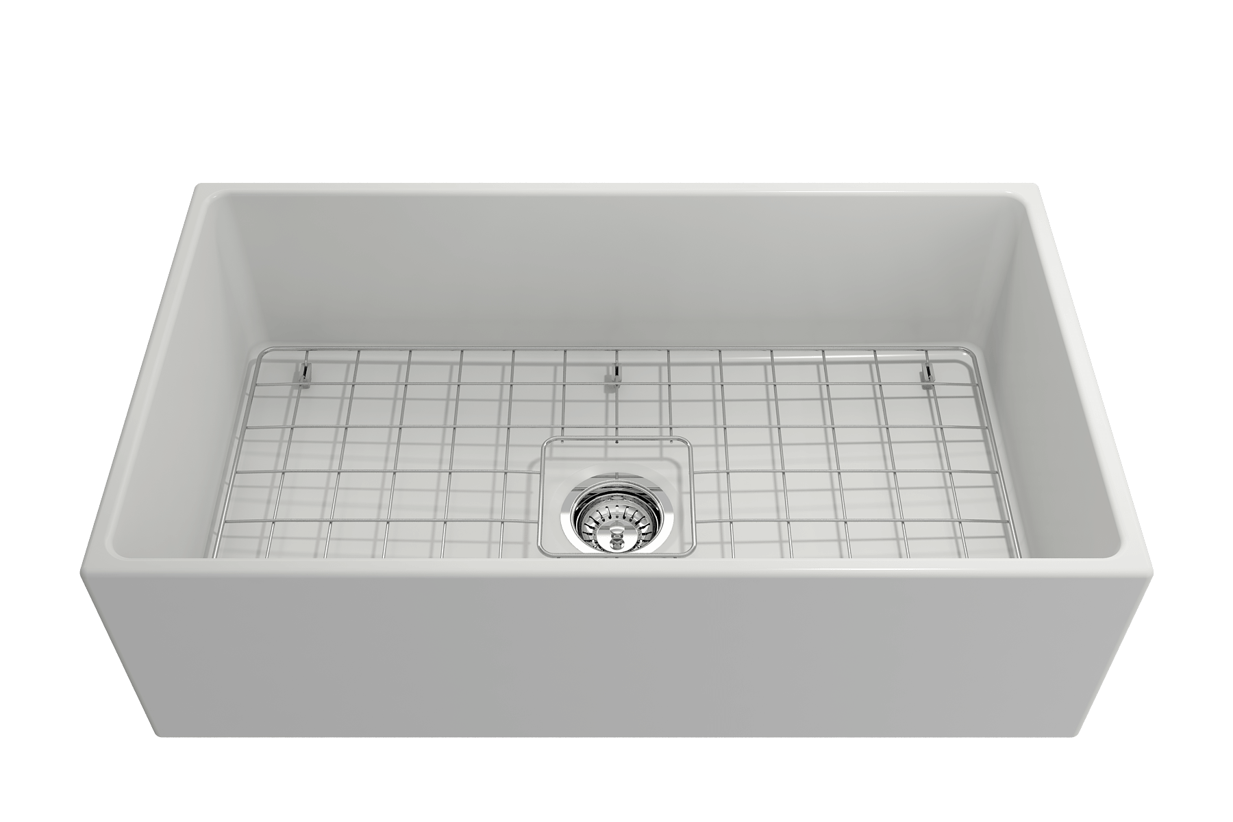 Alternate Image for BOCCHI Contempo 33" Fireclay Farmhouse Apron Single Bowl Kitchen Sink, Matte White, 1352-002-0120