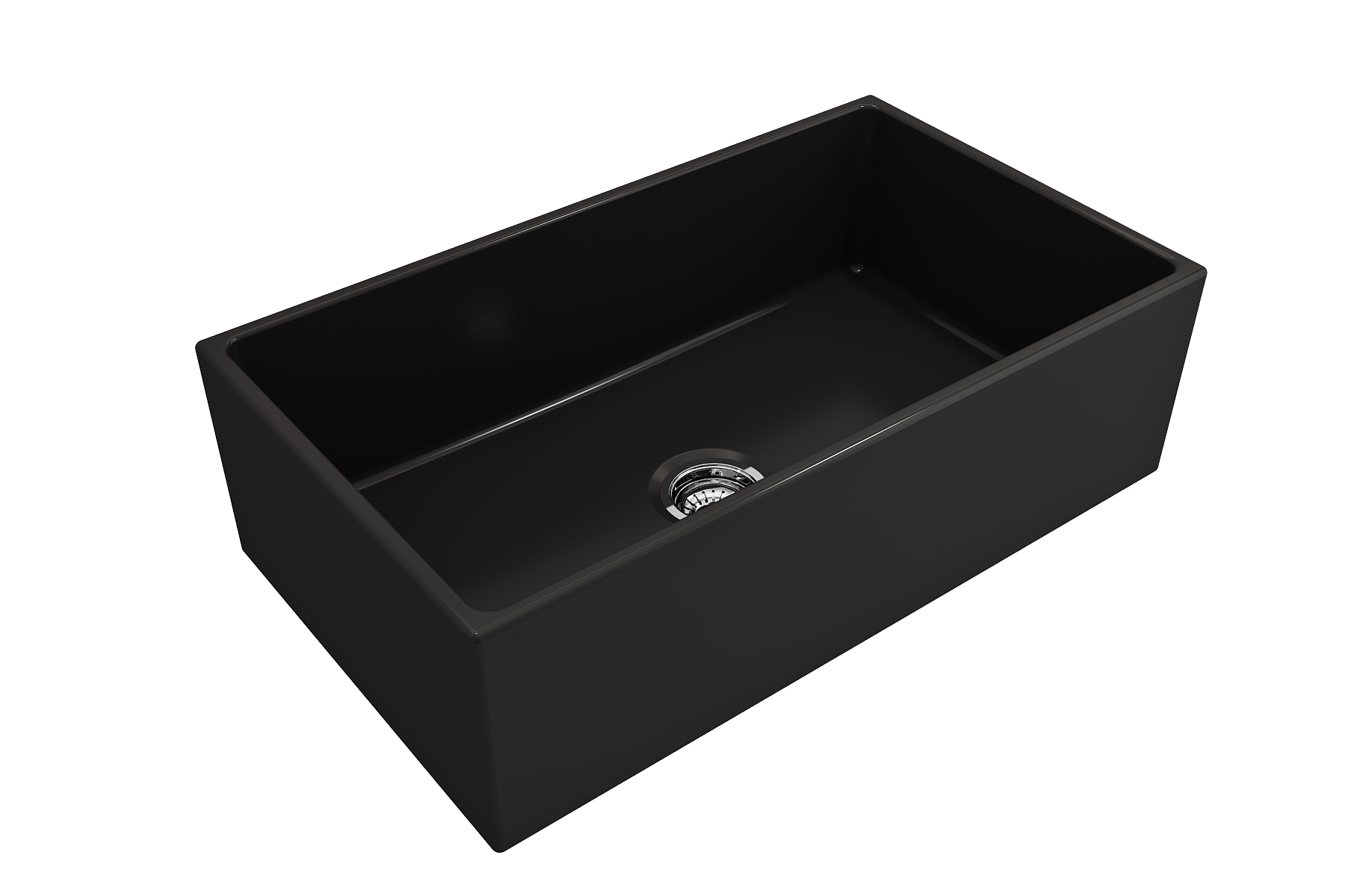 Alternate Image for BOCCHI Contempo 33" Fireclay Farmhouse Apron Single Bowl Kitchen Sink, Matte Black, 1352-004-0120