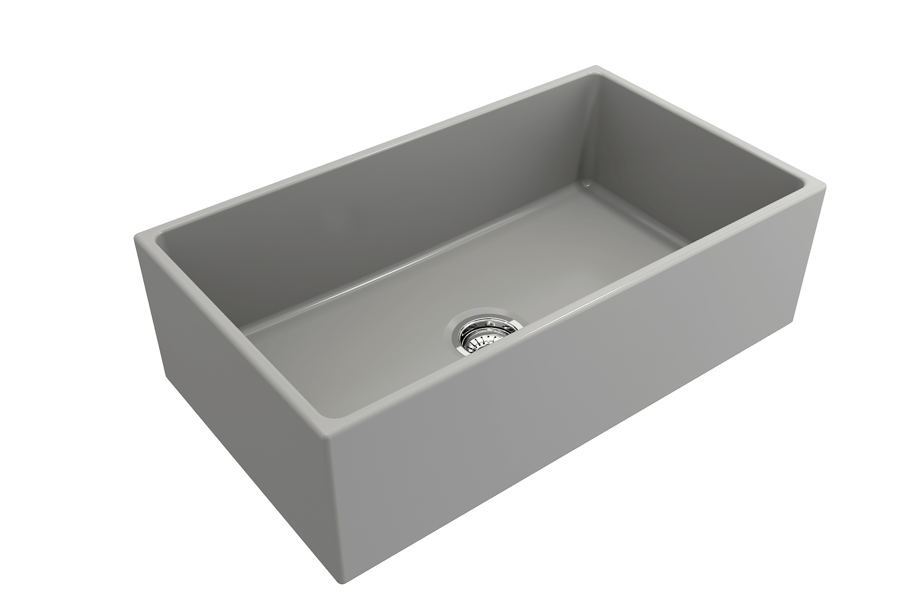 Alternate Image for BOCCHI Contempo 33" Fireclay Farmhouse Apron Single Bowl Kitchen Sink, Matte Gray, 1352-006-0120