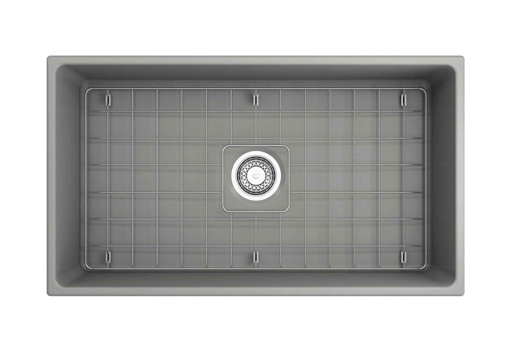 Alternate Image for BOCCHI Contempo 33" Fireclay Farmhouse Apron Single Bowl Kitchen Sink, Matte Gray, 1352-006-0120