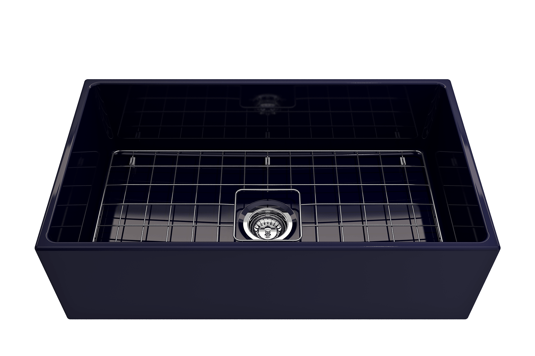 Alternate Image for BOCCHI Contempo 33" Fireclay Farmhouse Apron Single Bowl Kitchen Sink, Sapphire Blue, 1352-010-0120