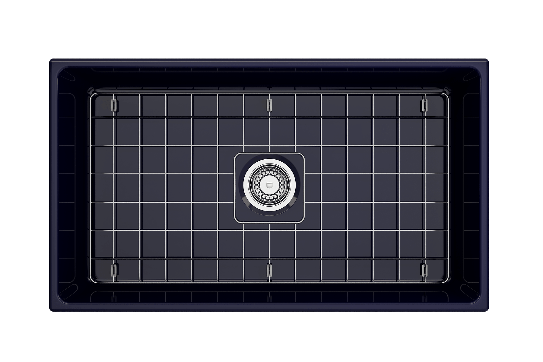 Alternate Image for BOCCHI Contempo 33" Fireclay Farmhouse Apron Single Bowl Kitchen Sink, Sapphire Blue, 1352-010-0120
