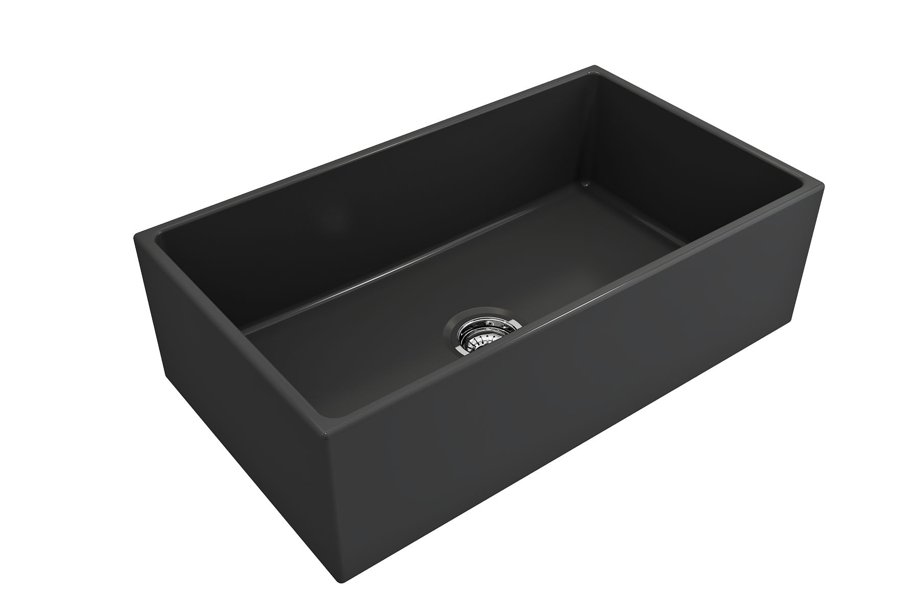 Alternate Image for BOCCHI Contempo 33" Fireclay Farmhouse Apron Single Bowl Kitchen Sink, Matte Dark Gray, 1352-020-0120