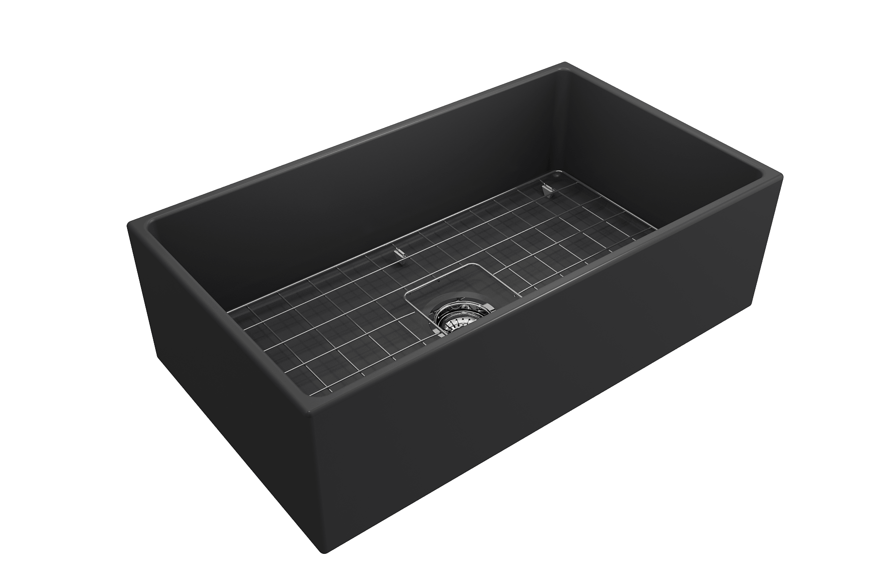 Alternate Image for BOCCHI Contempo 33" Fireclay Farmhouse Apron Single Bowl Kitchen Sink, Matte Dark Gray, 1352-020-0120