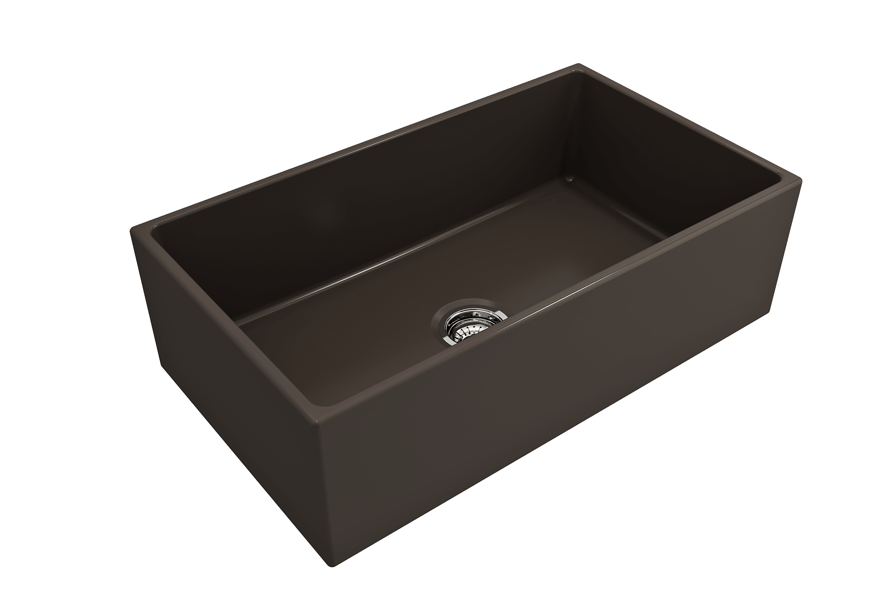 Alternate Image for BOCCHI Contempo 33" Fireclay Farmhouse Apron Single Bowl Kitchen Sink, Matte Brown, 1352-025-0120